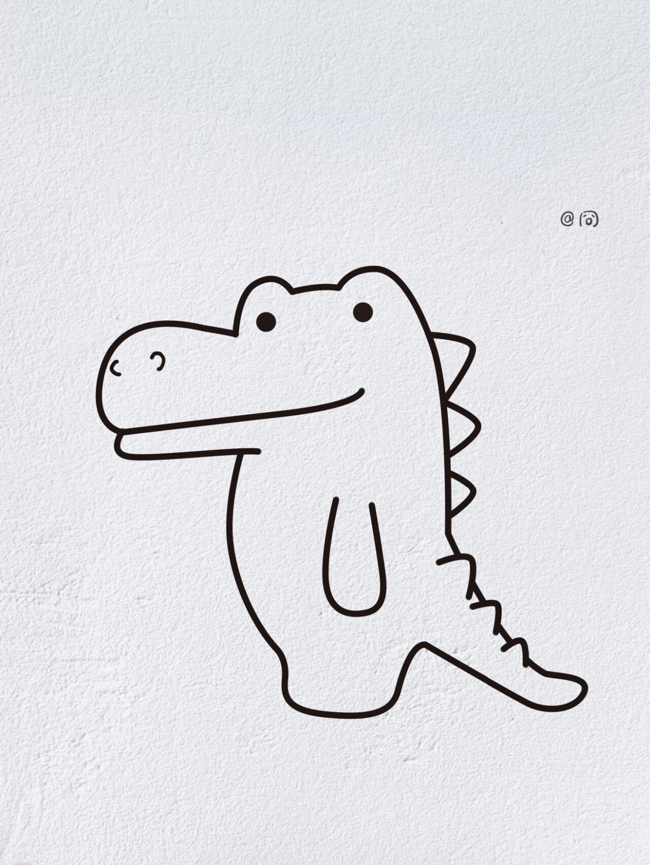 动物简笔画之可爱的小鳄鱼(内附过程图)
