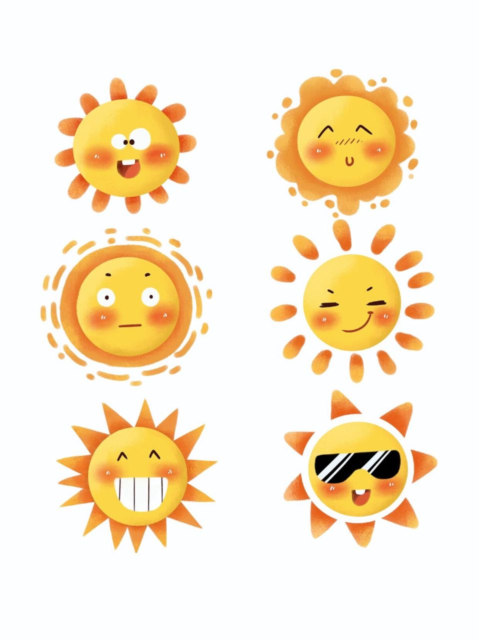 卡通手绘太阳|免扣素材分享 96今日给大家分享一组超可爱卡通手绘
