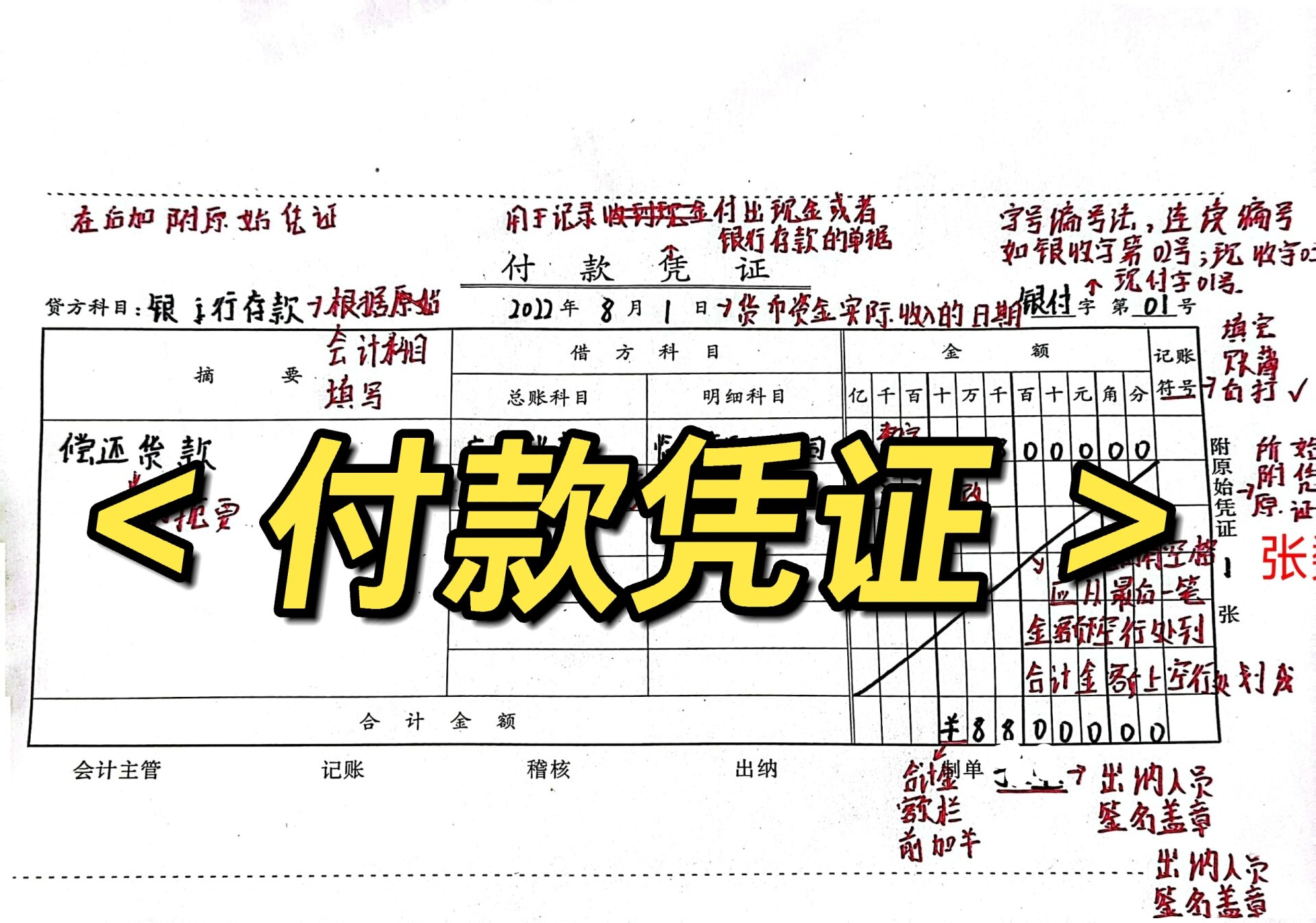 如何填写记账凭证图片