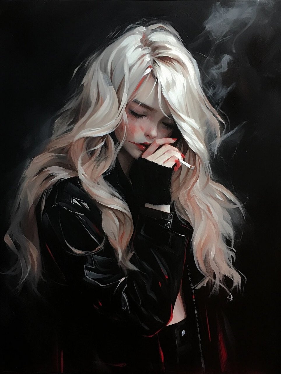 来组拽姐头像 发现大家喜欢看酷酷的白发小姐姐,那就做点拽拽的头像