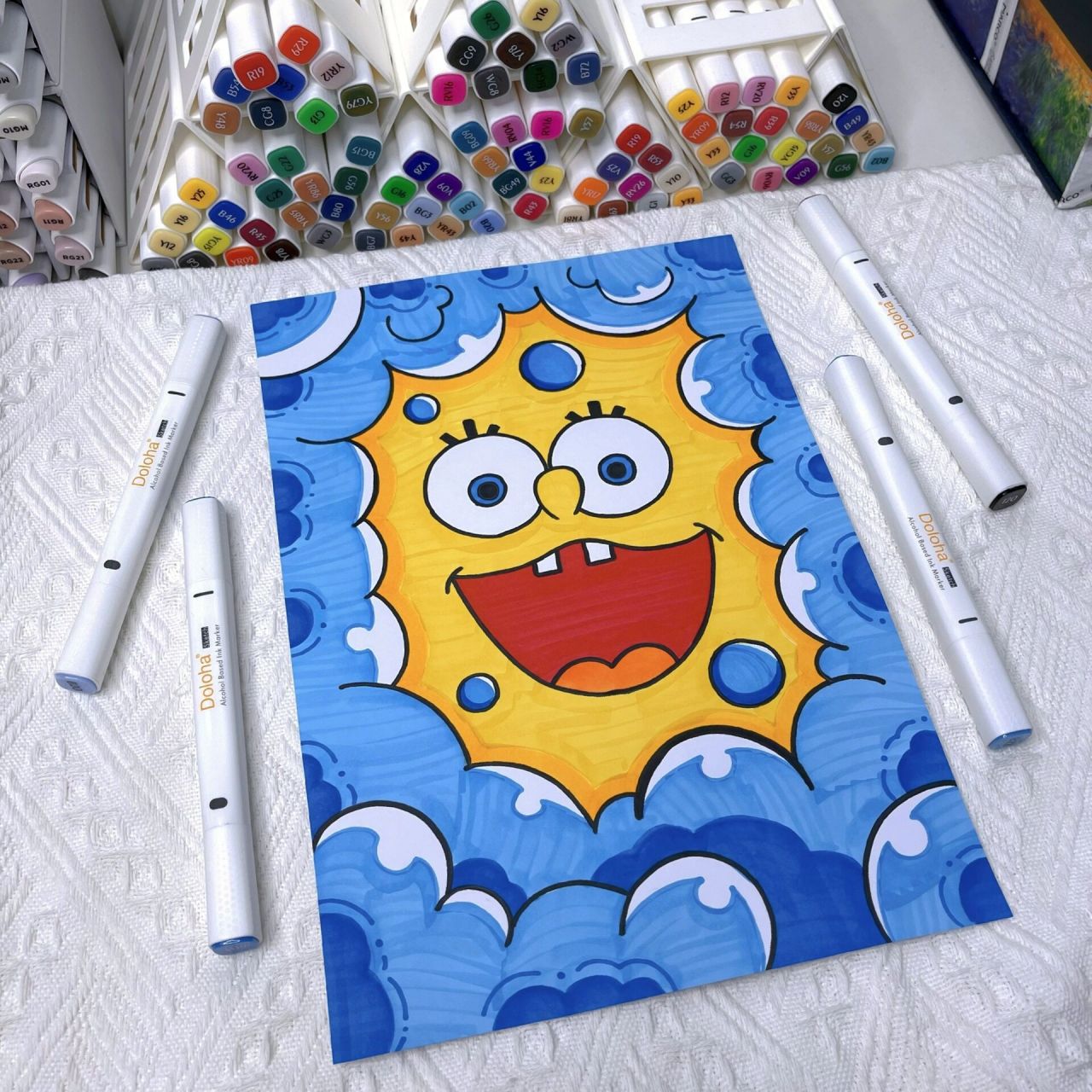 pumpkin的画|海绵宝宝简笔画(附过程)06 花会沿路盛开的,你以后的路