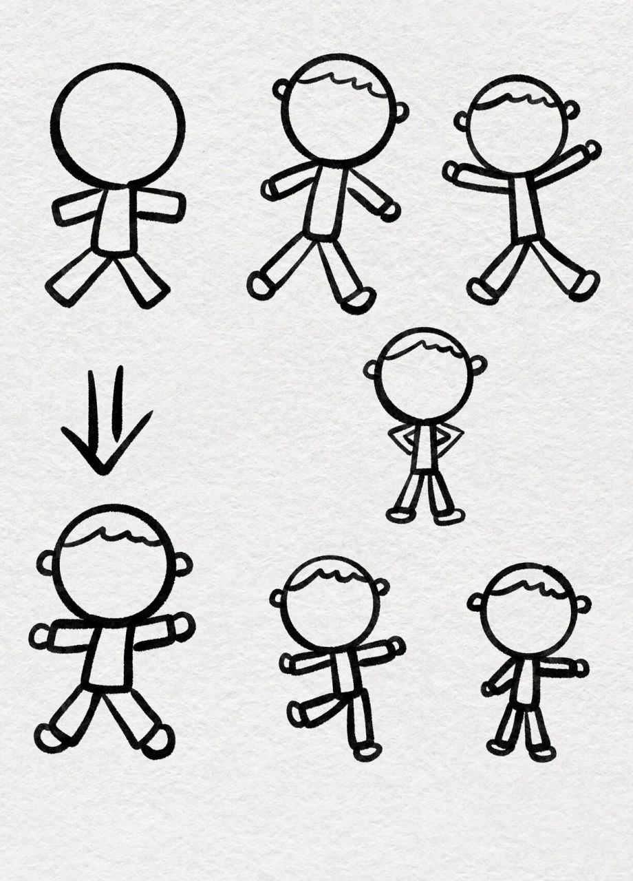 4岁的宝宝一画人就是火柴人,怎么让孩子告别火柴人呢 图三.