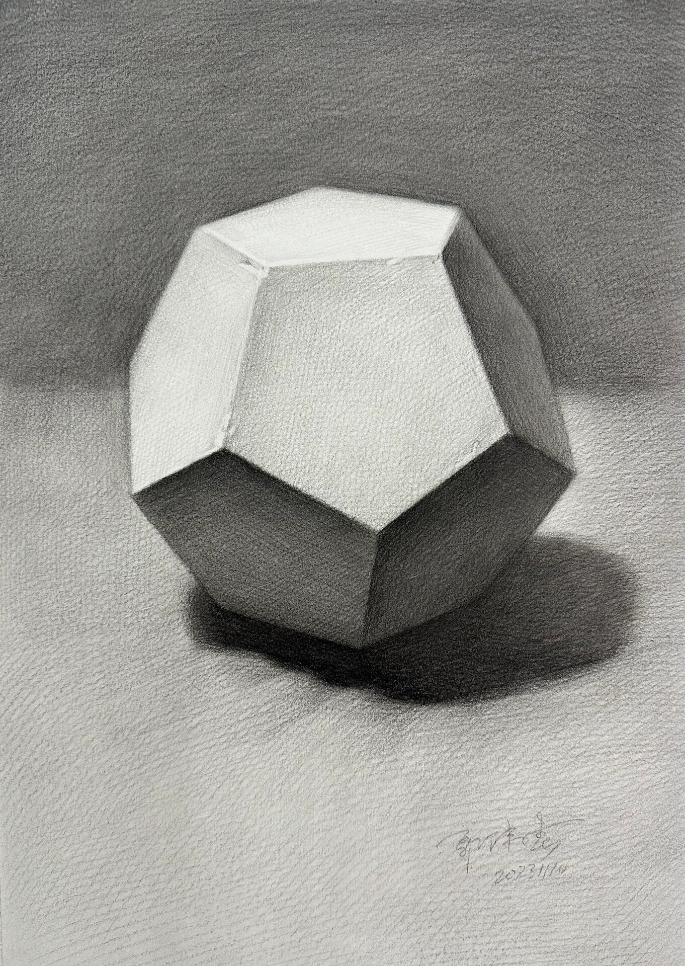 素描入门篇～五边形多面体@坚定信念人生的动态