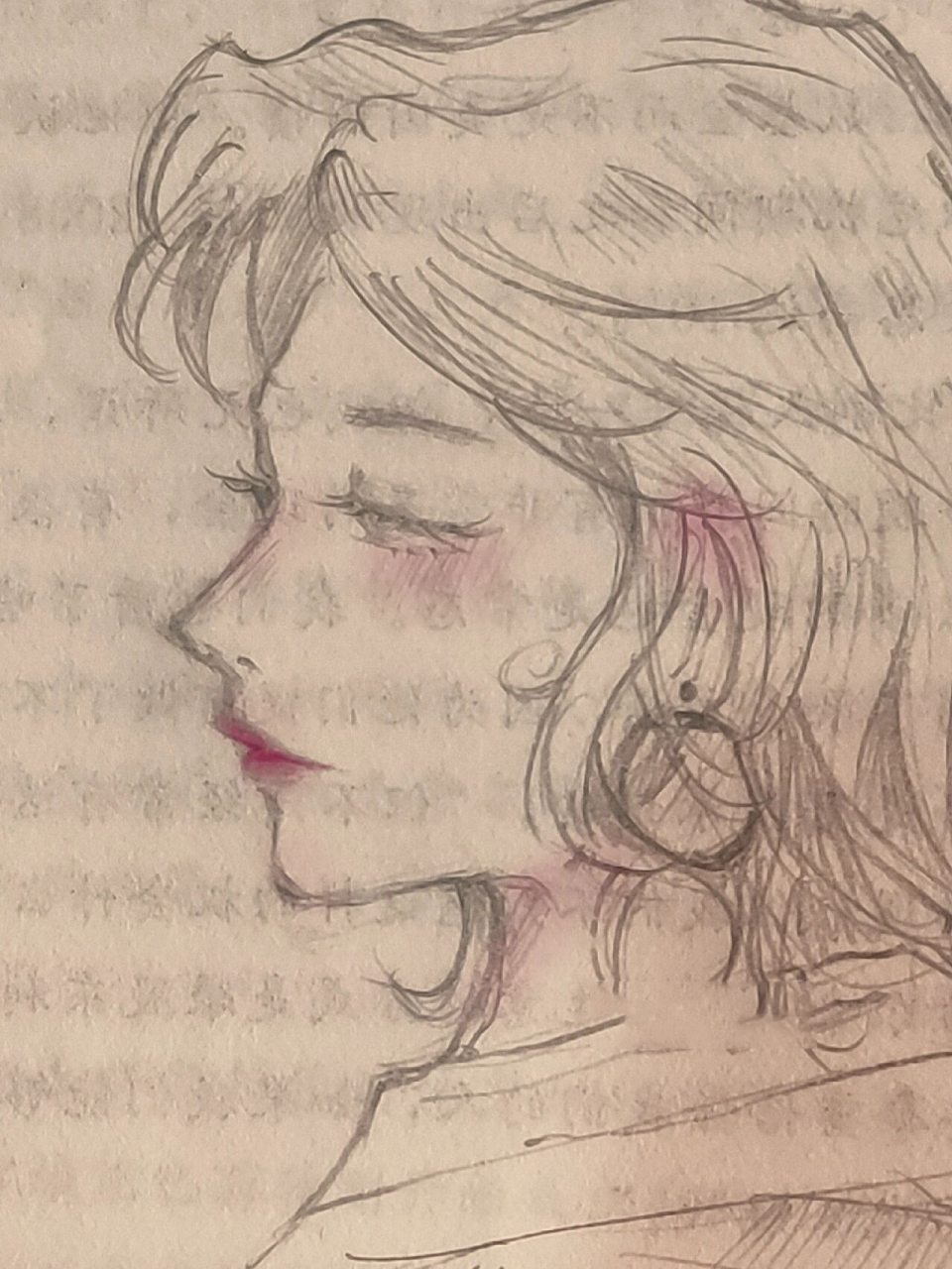 法式侧脸和古风侧脸 侧脸真的好难画,这幅还算可以吧