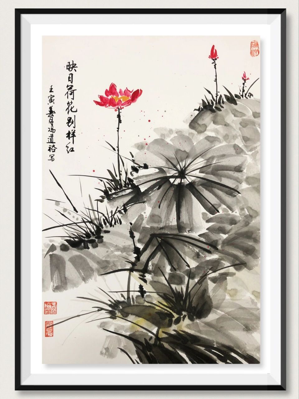 国画落款06 画国画怎样落款 画国画落款分为短款,长款和双款: 1,短