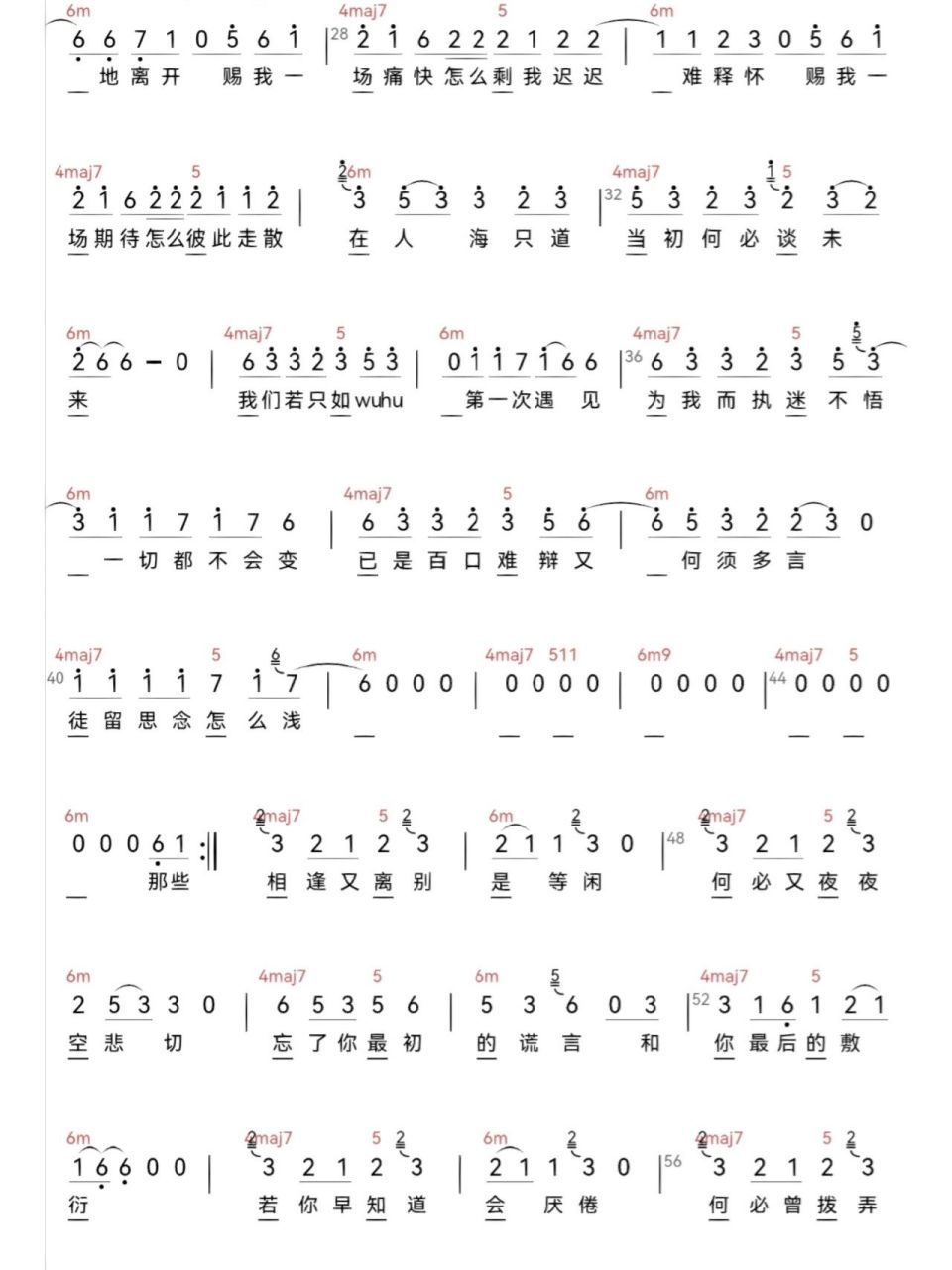 《赐我》简谱 词谱为本人所做,盗了必究,请对照号看清原作者.
