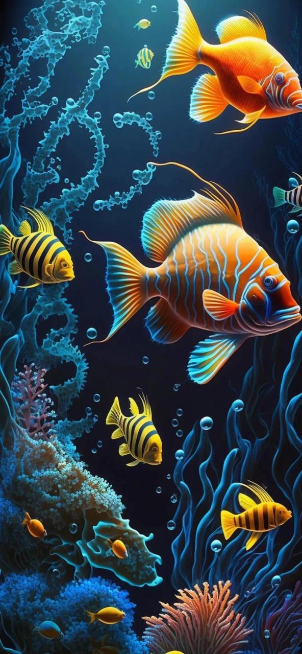 手机壁纸大鱼吃小鱼,年年有余