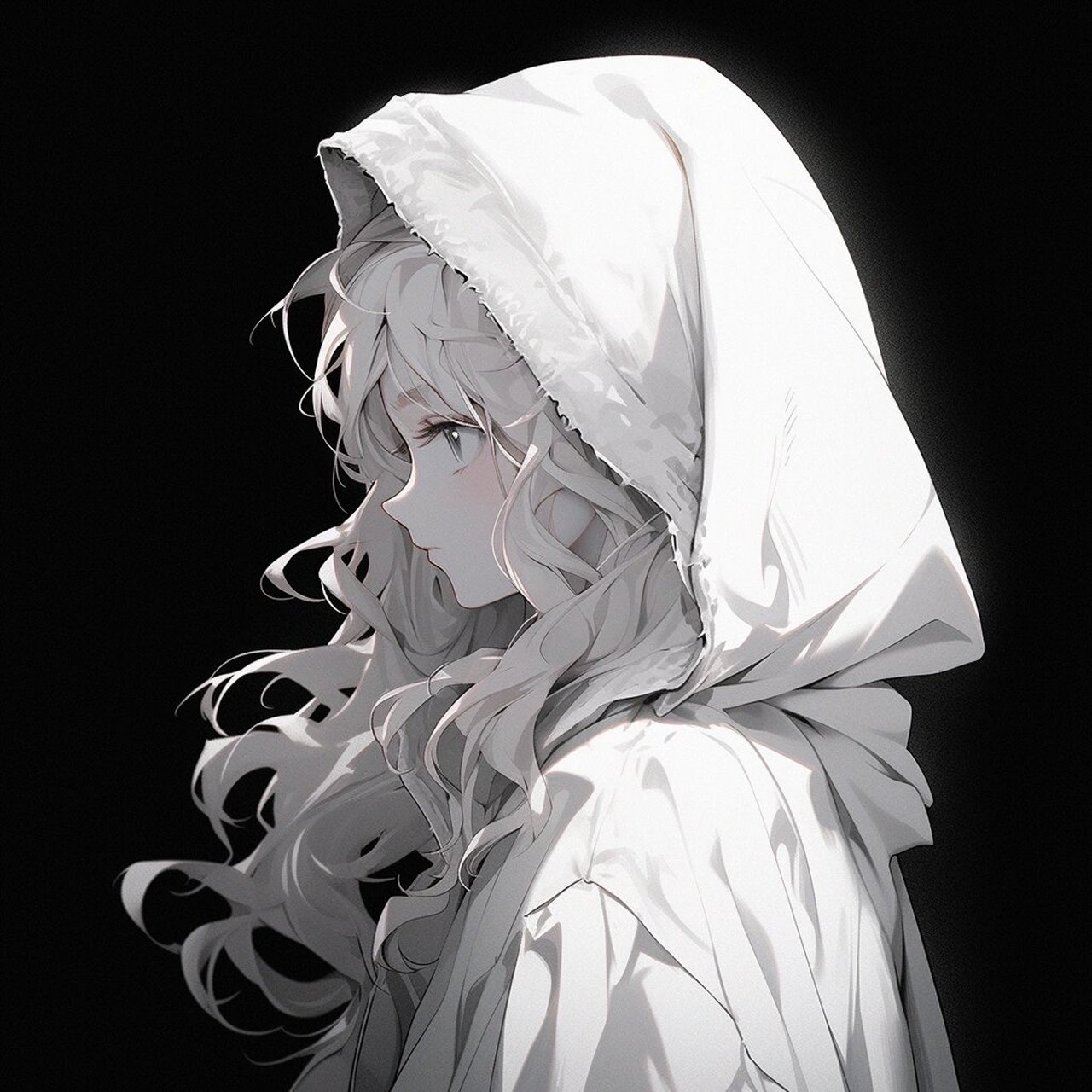 白色帽子女生头像