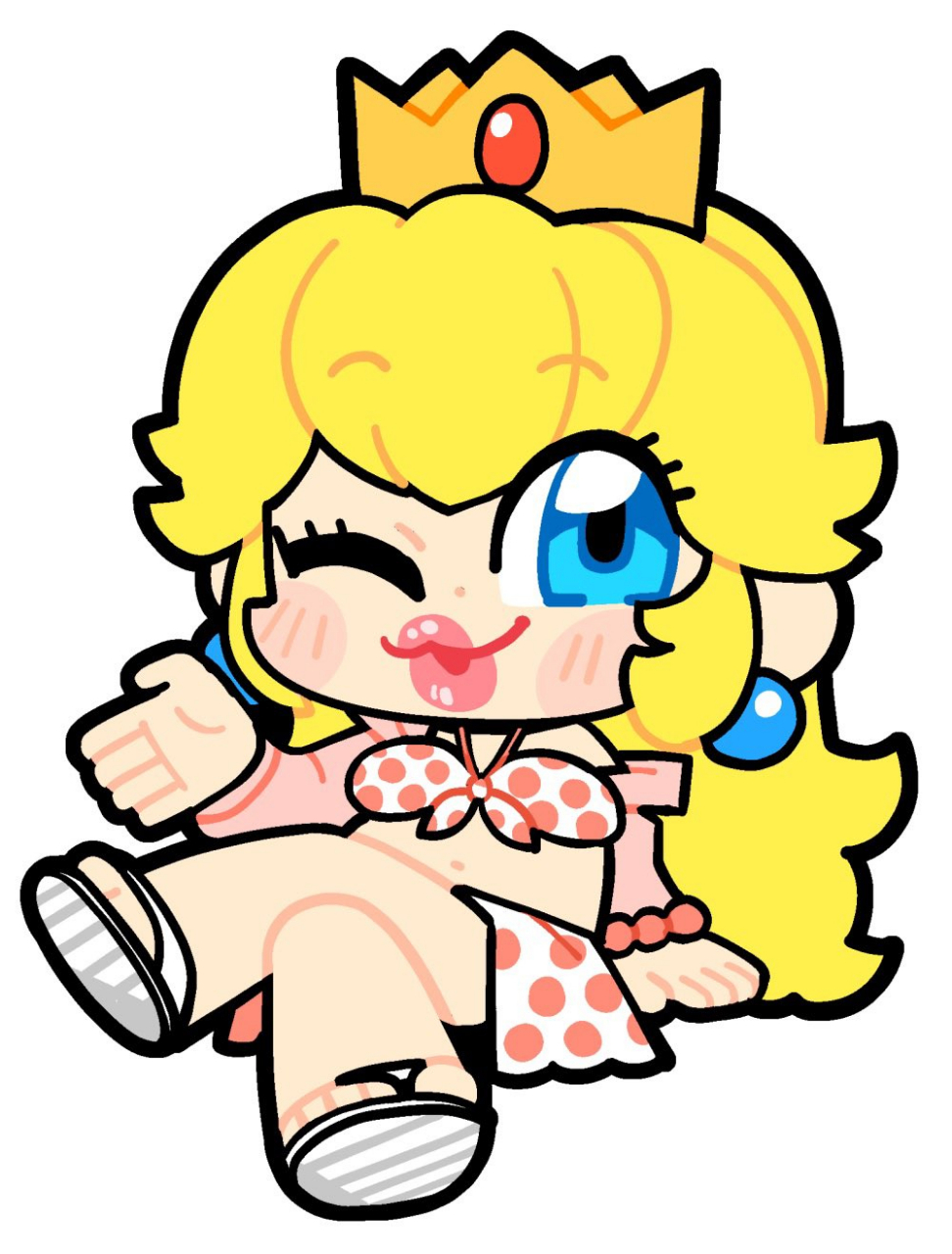 《pop子和pipi美的日常》作者 大川ぶくぶ 绘制的碧琪公主和库巴.