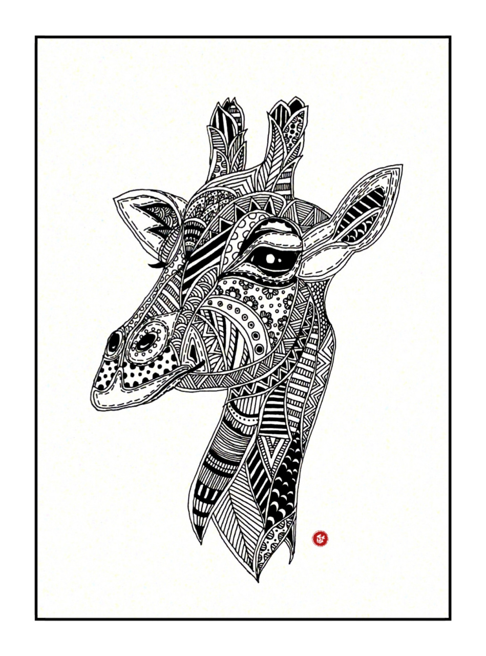 线描画/长颈鹿 长颈鹿00