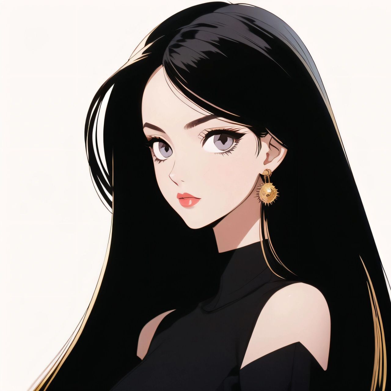 旧漫头像|中分高马尾时髦小姐姐第三弹