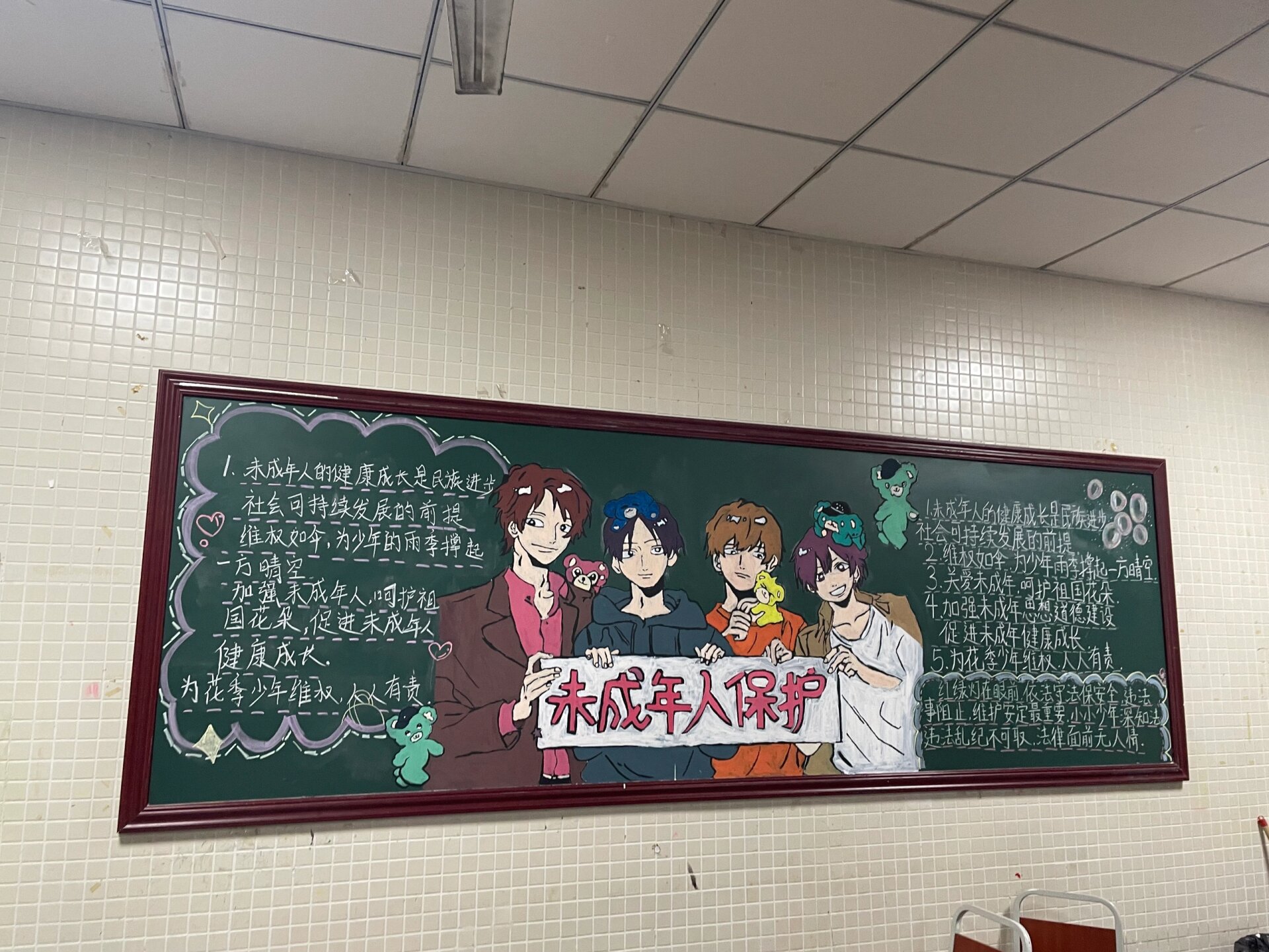 宝子们这期的未成年保护法主题黑板报来啦,有需要的包子自取哦