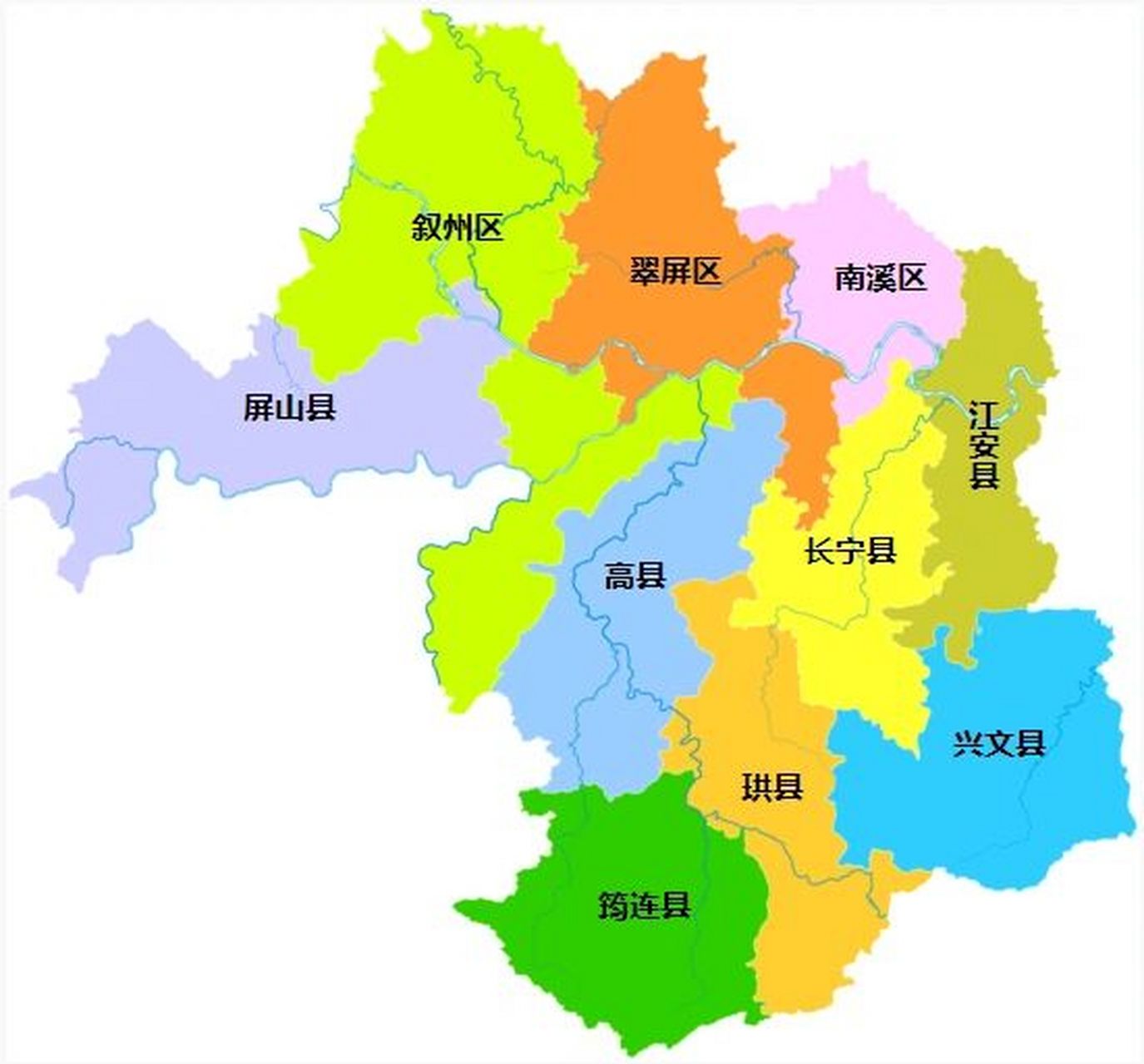 宜宾行政区划 宜宾市,四川省辖地级市,总面积为13283平方公里,常住人