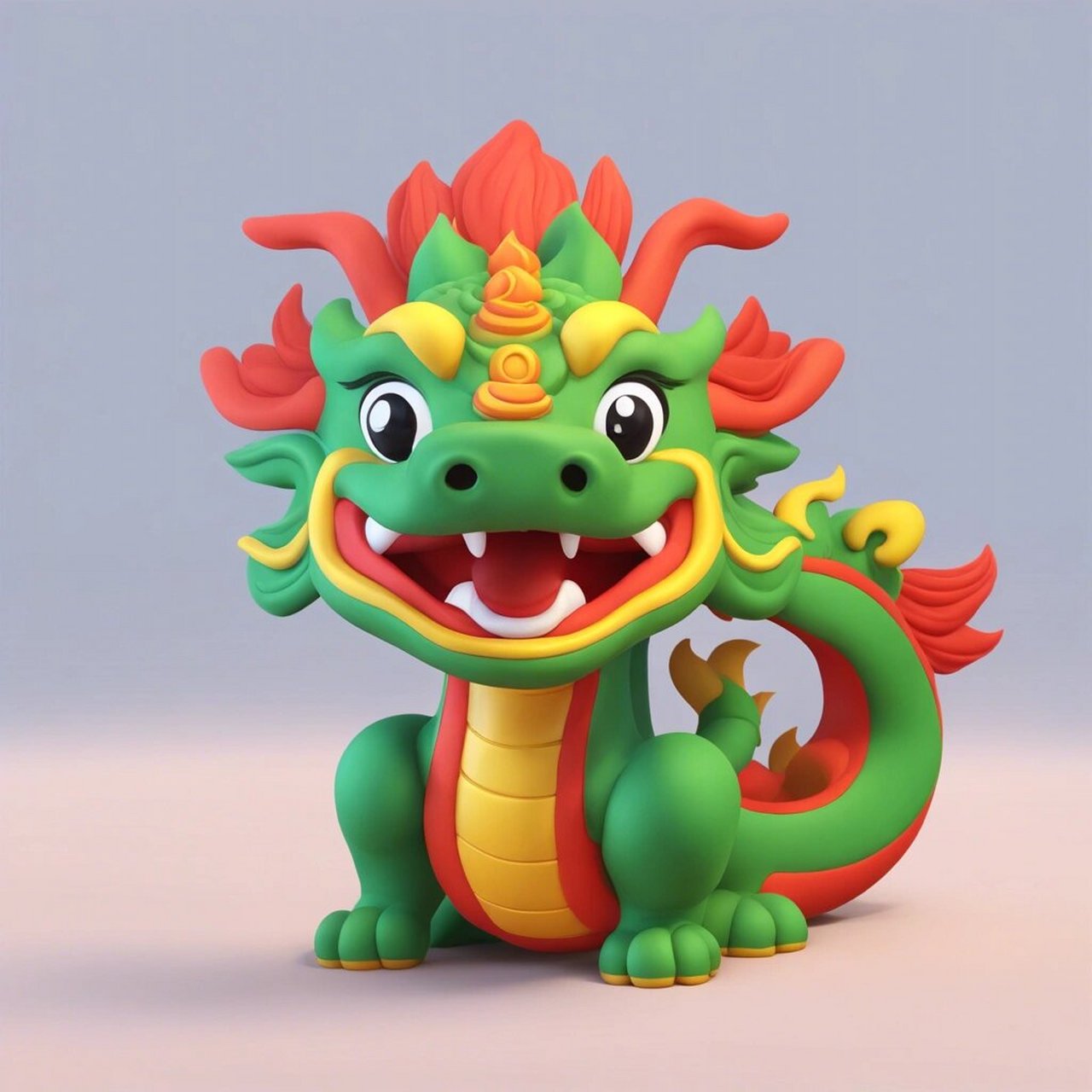 粘土制作的中国龙