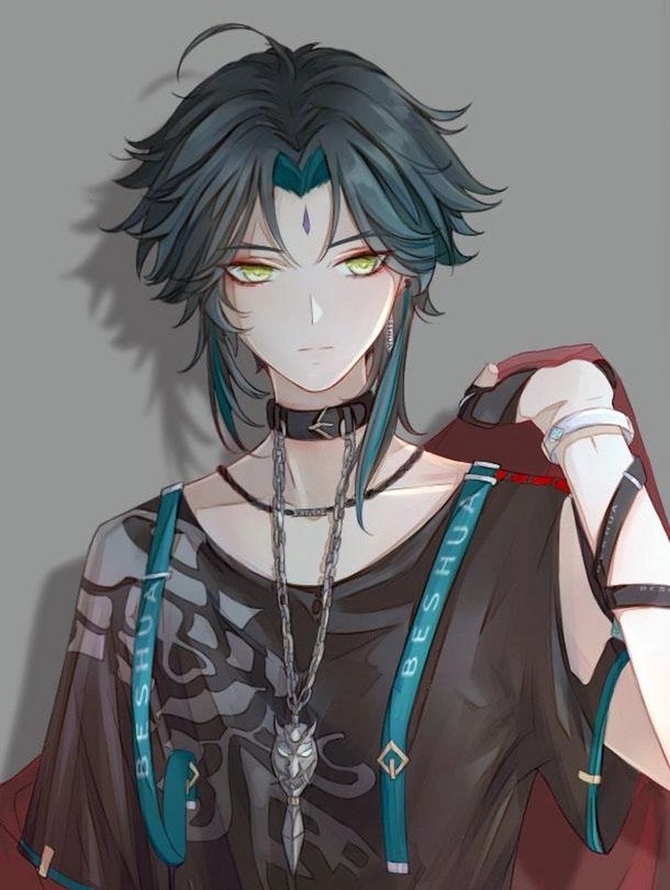 原神高清壁纸:魈 有点妖孽惹 全是高清大图,这里放不全 画师即水印,侵