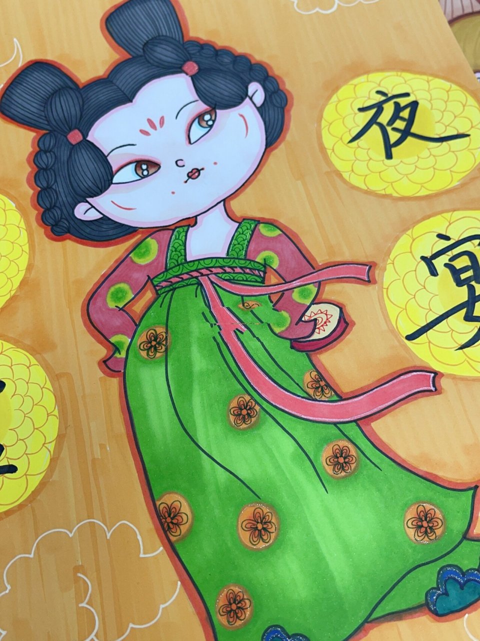 【吖丫乐手绘】唐宫夜宴q版古风卡通漫画