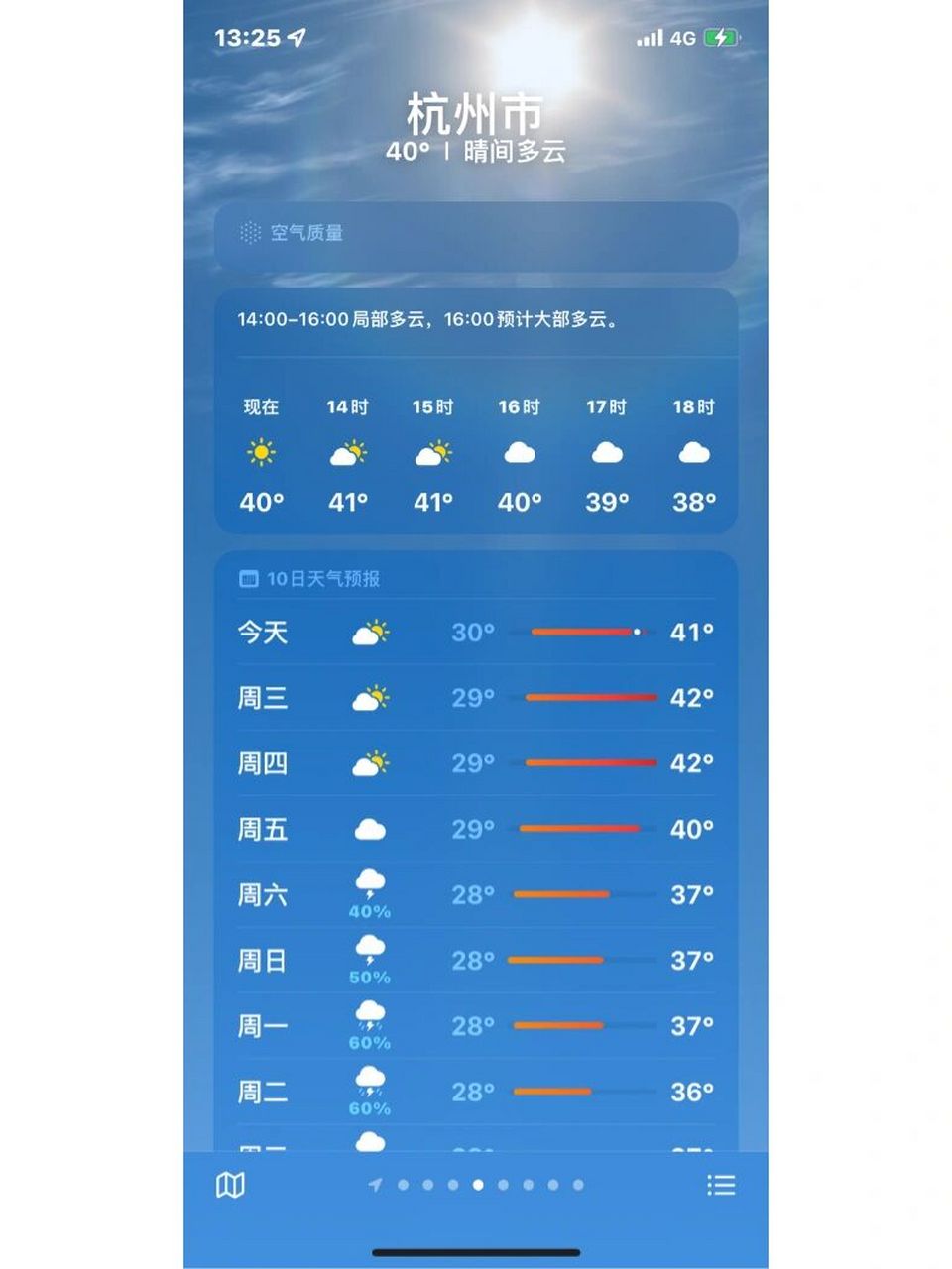 杭州天气 热不活了 家人们010101040404