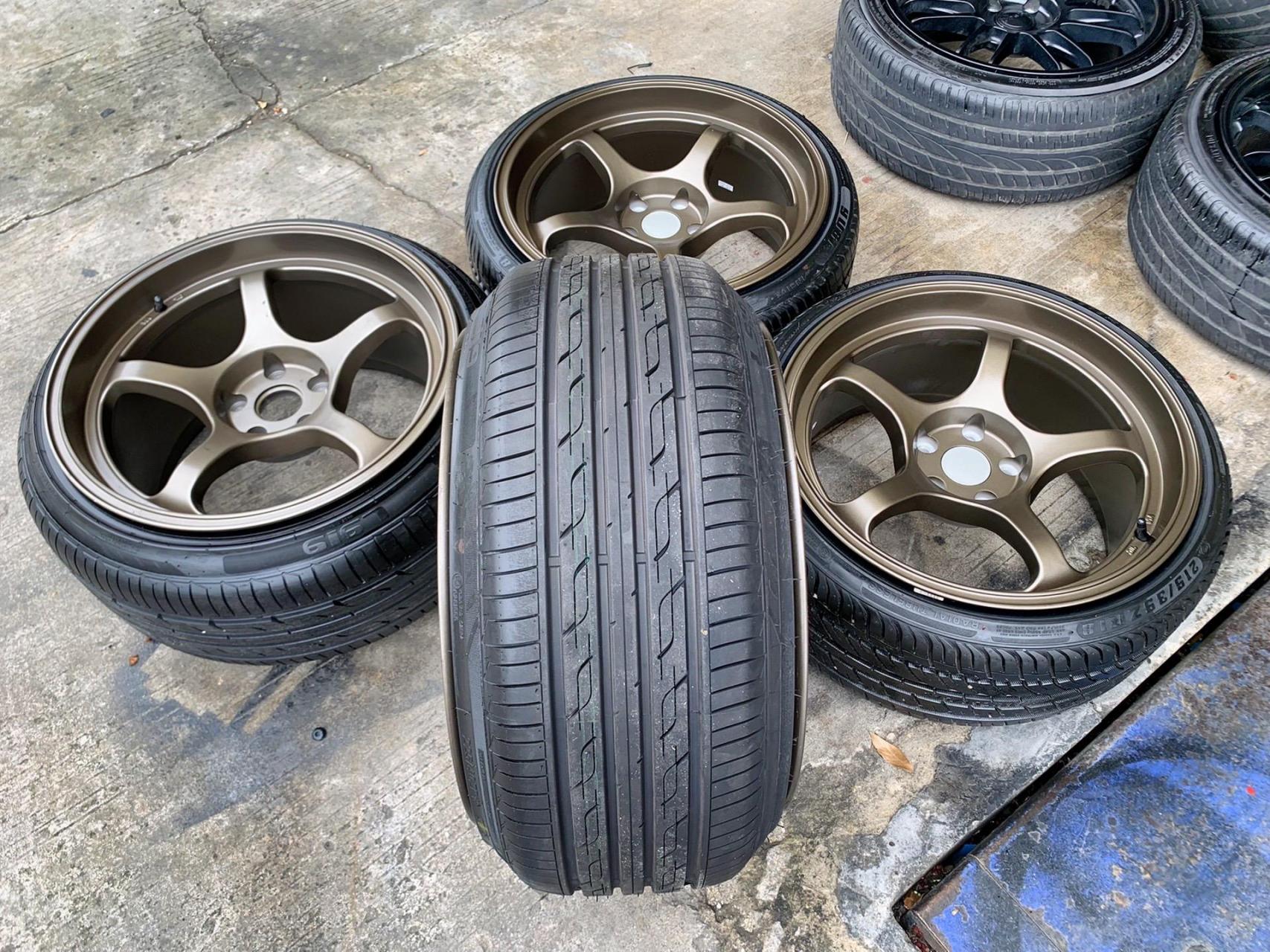 轮胎 汽车 古铜色爆龟款轮毂18寸前后配