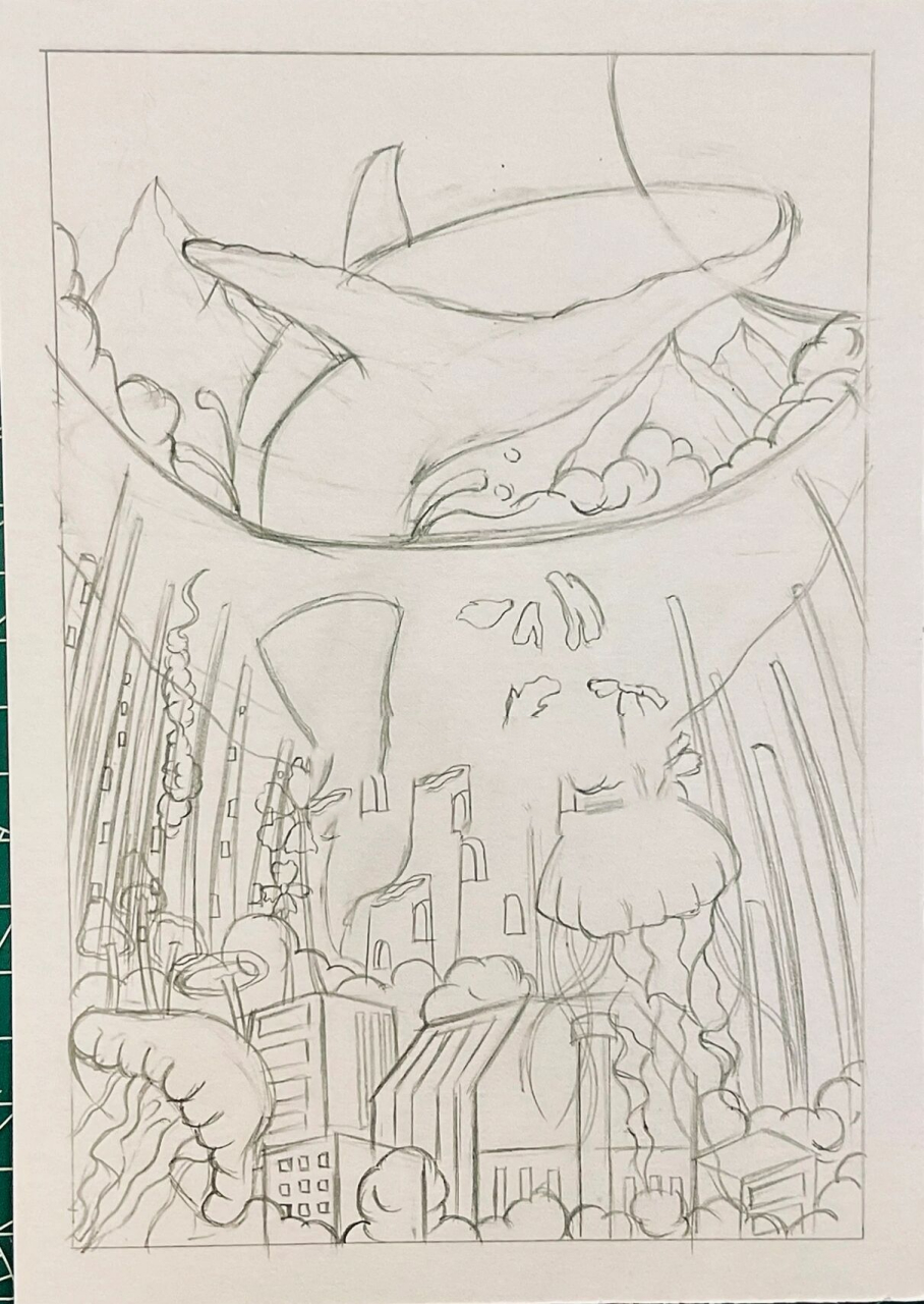 黑白装饰画93超治愈线描16/10093海底 后续完整稿来咯!