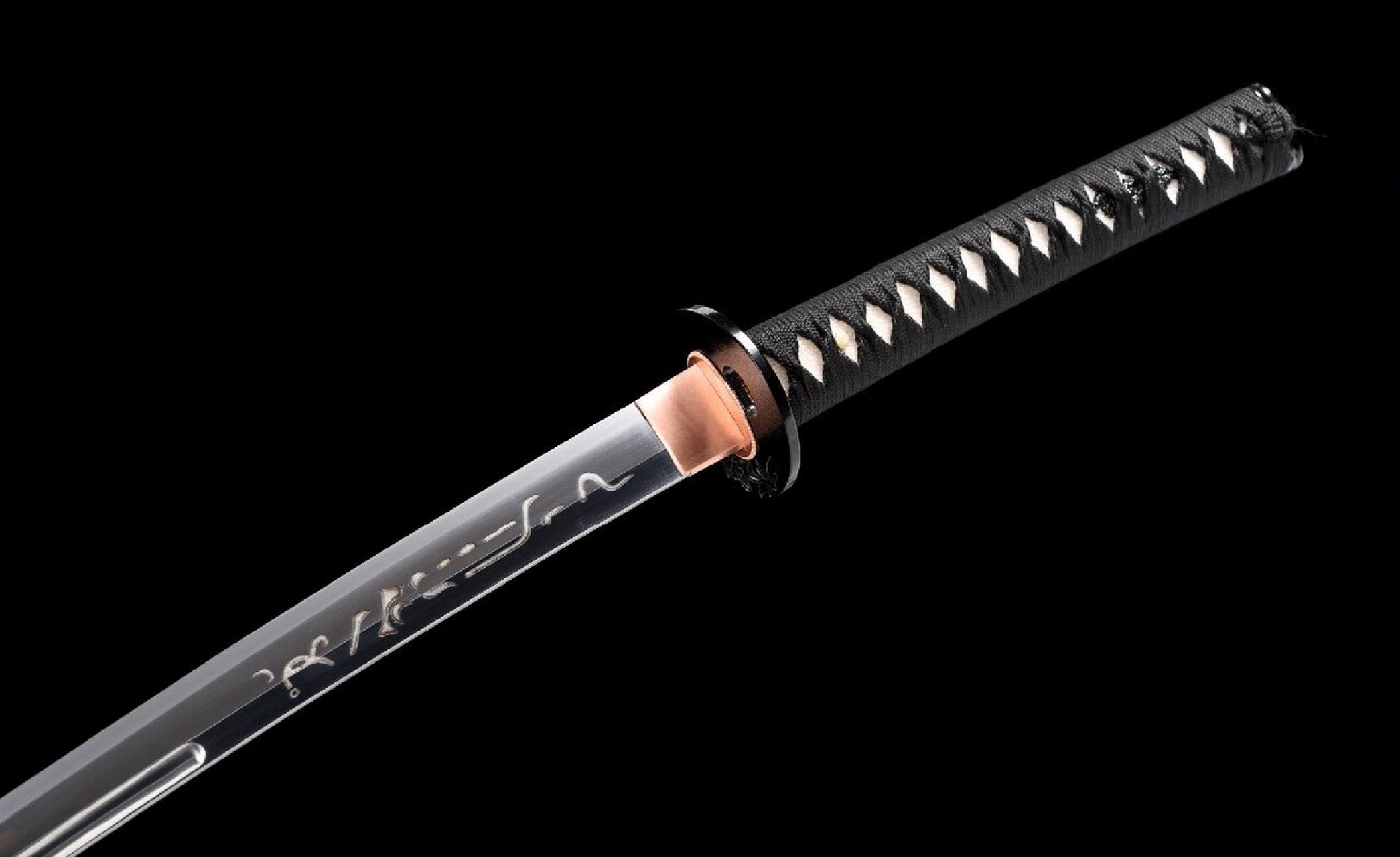 村正妖刀-武士刀 全钢 热处理:覆土烧直刃 手工青光磨 真横手 斜樋 上