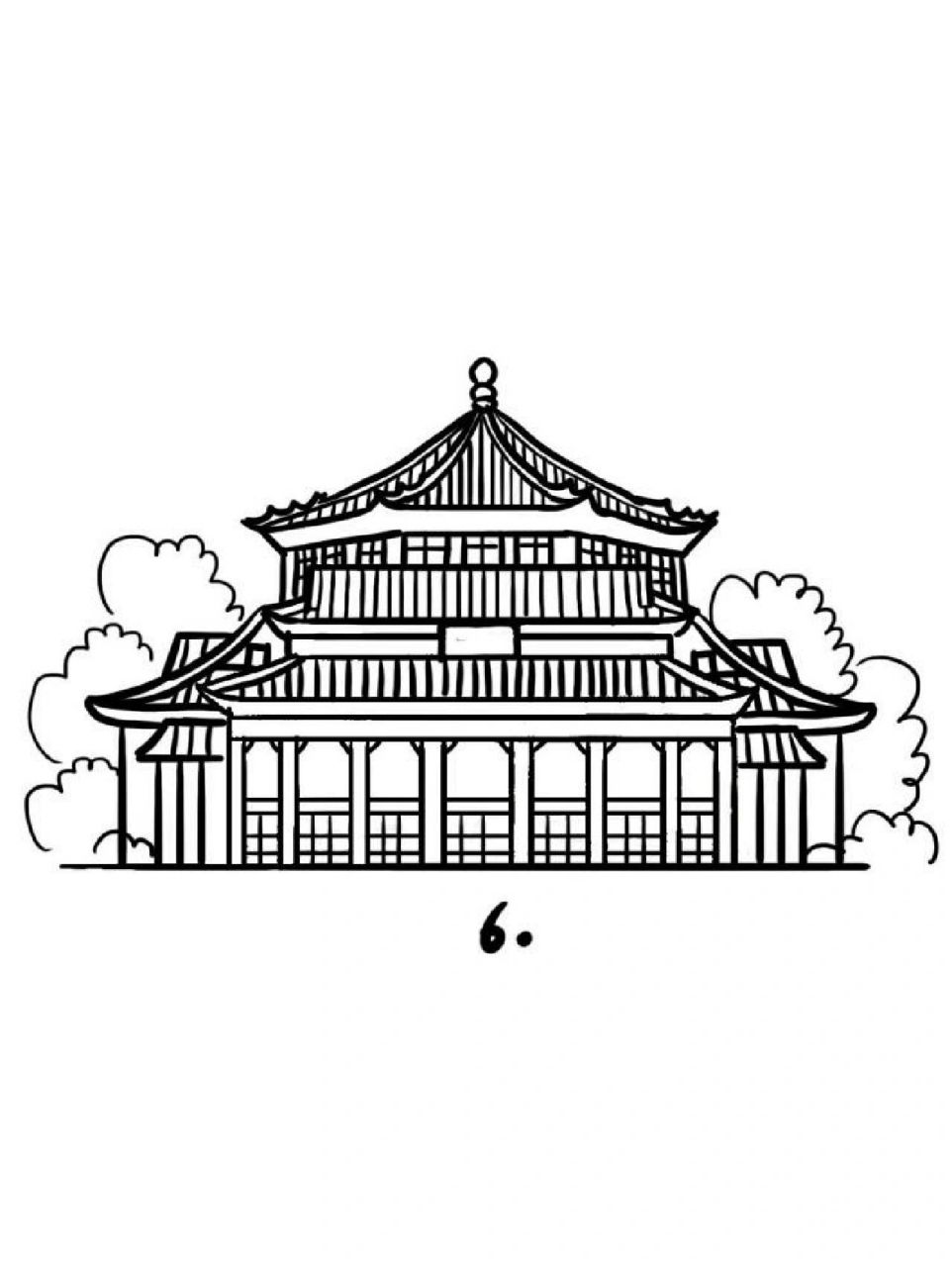 如何画中山纪念堂|地标建筑简笔画教程20 地标建筑第20个作品-广州