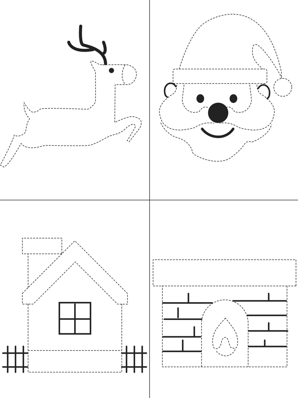 幼儿控笔涂色训练图,可打印a4纸 这是一个没法出门的圣诞节,给家里的