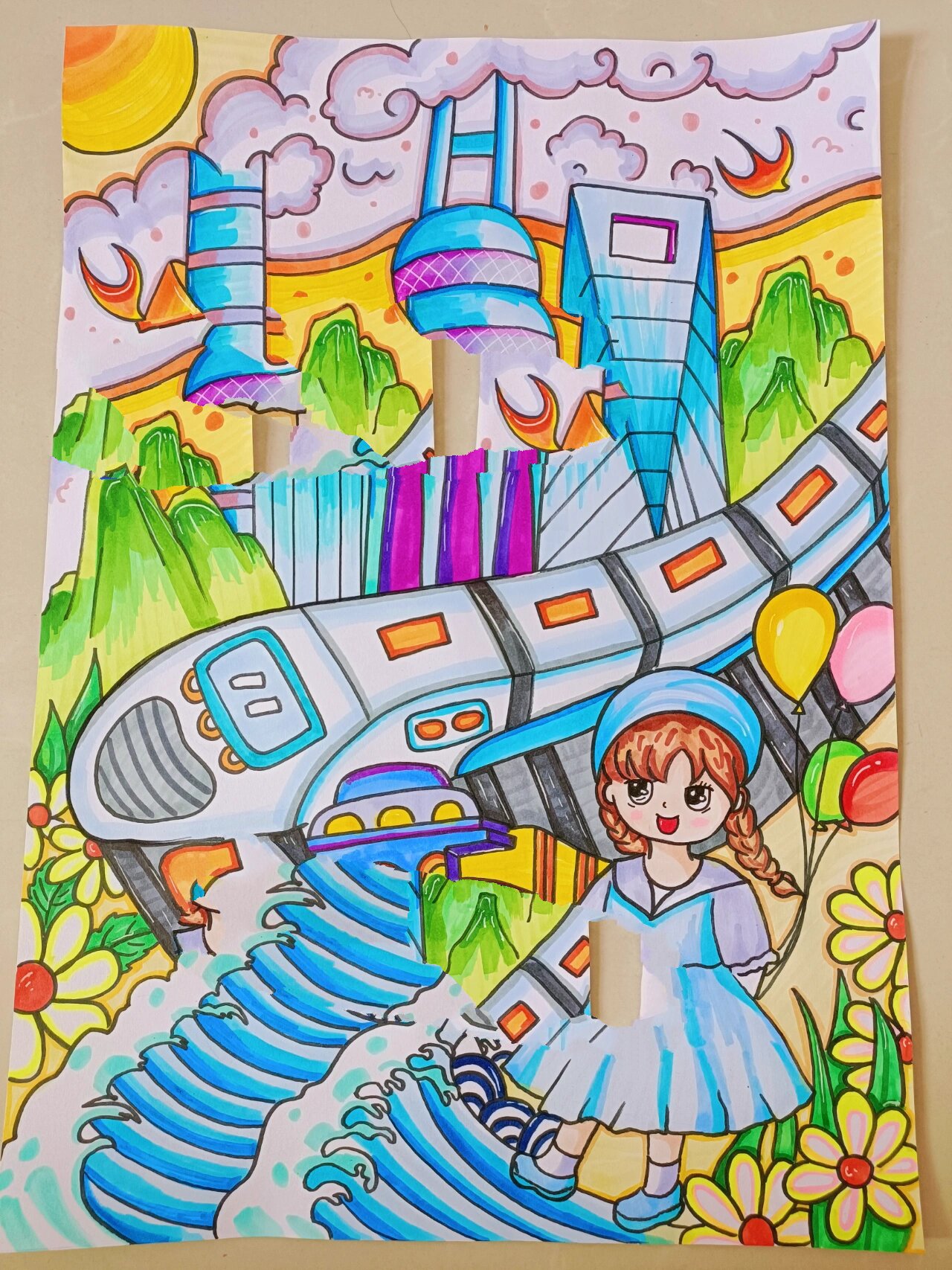 美好生活,幸福家园主题画