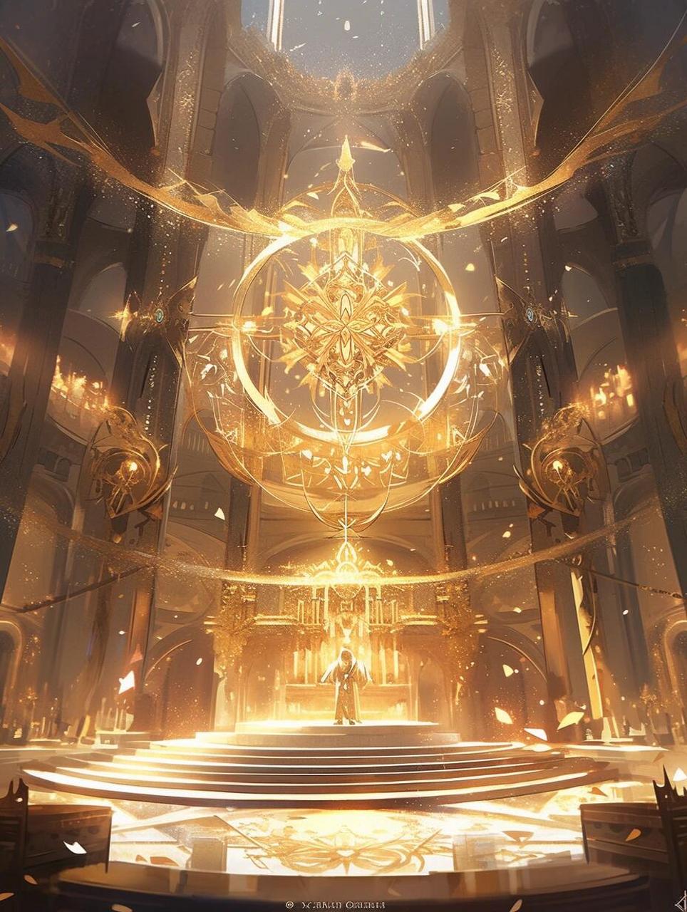 上古法阵:黄金圣殿 外观描述:黄金圣殿是一座庄严而华美的金属性阵法.