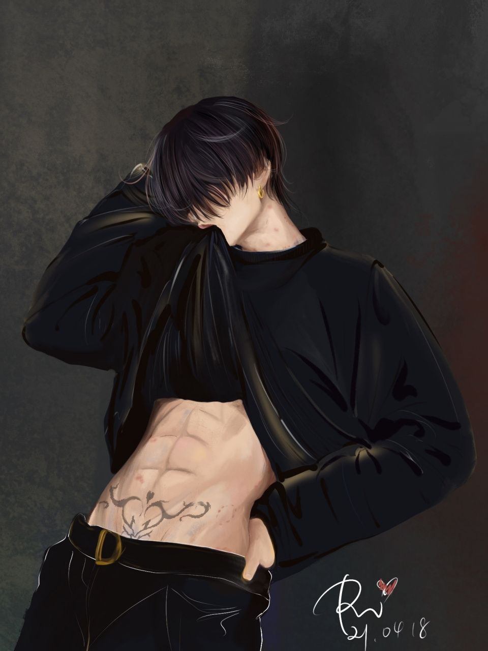 腹肌,纹身太带劲辽 摸鱼真的太爽啦!吻痕.纹身.爽啊啊啊啊啊