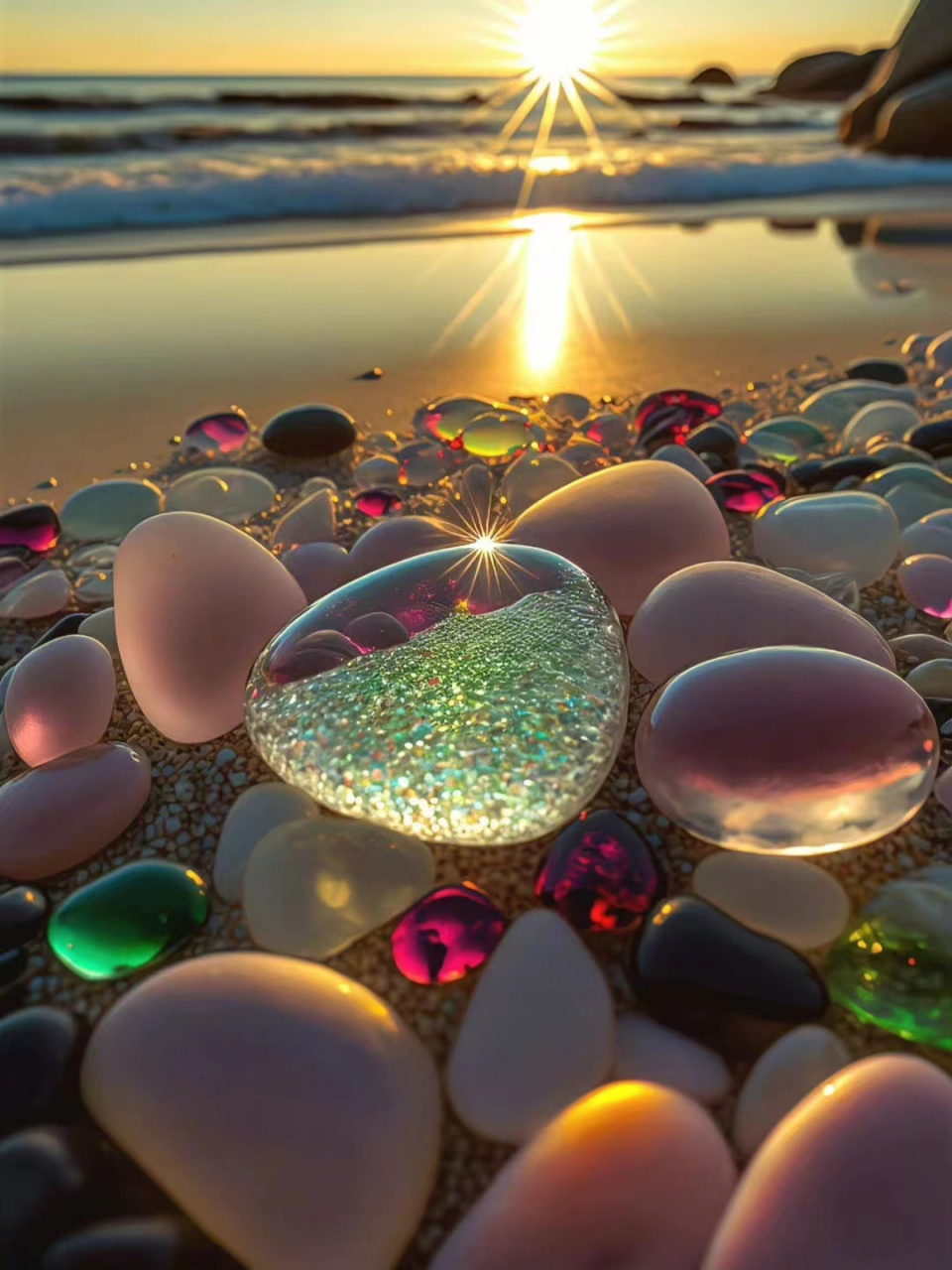 98五彩石海滩|99用"绝美"都难以形容 被这梦幻的石头加上这无言