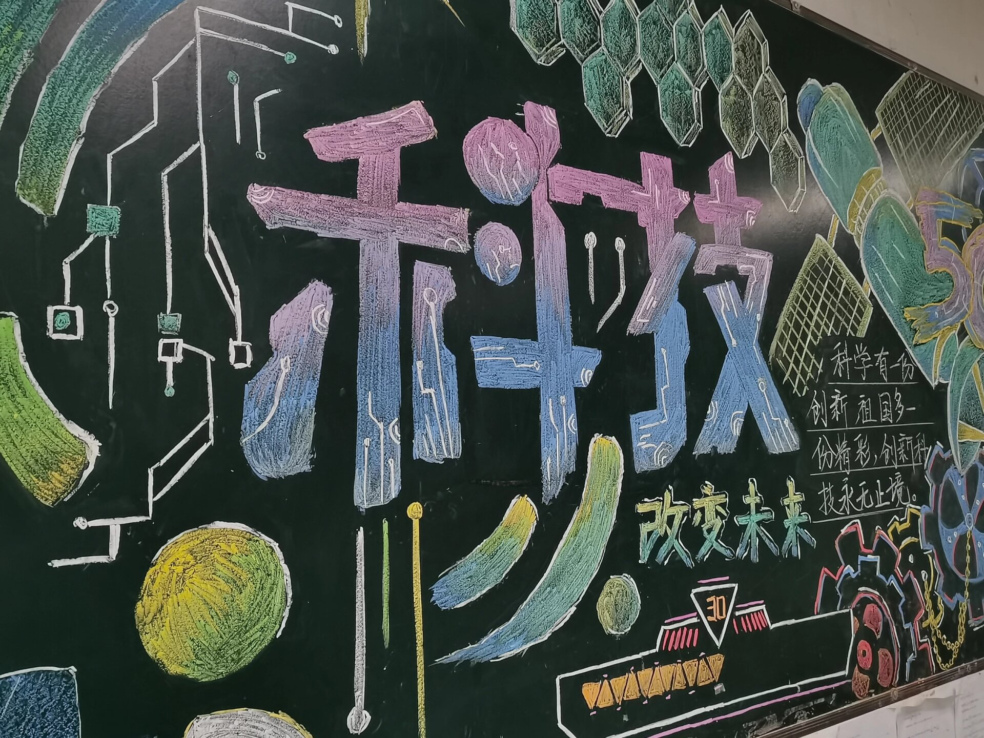 我最爱的科技主题黑板报😘