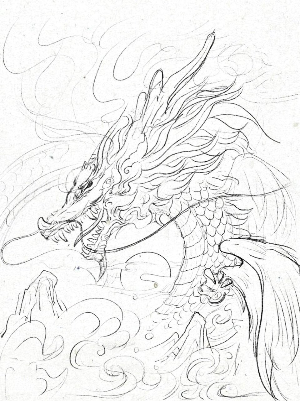 应龙 原创国风插画 (图已授权,请勿商用)