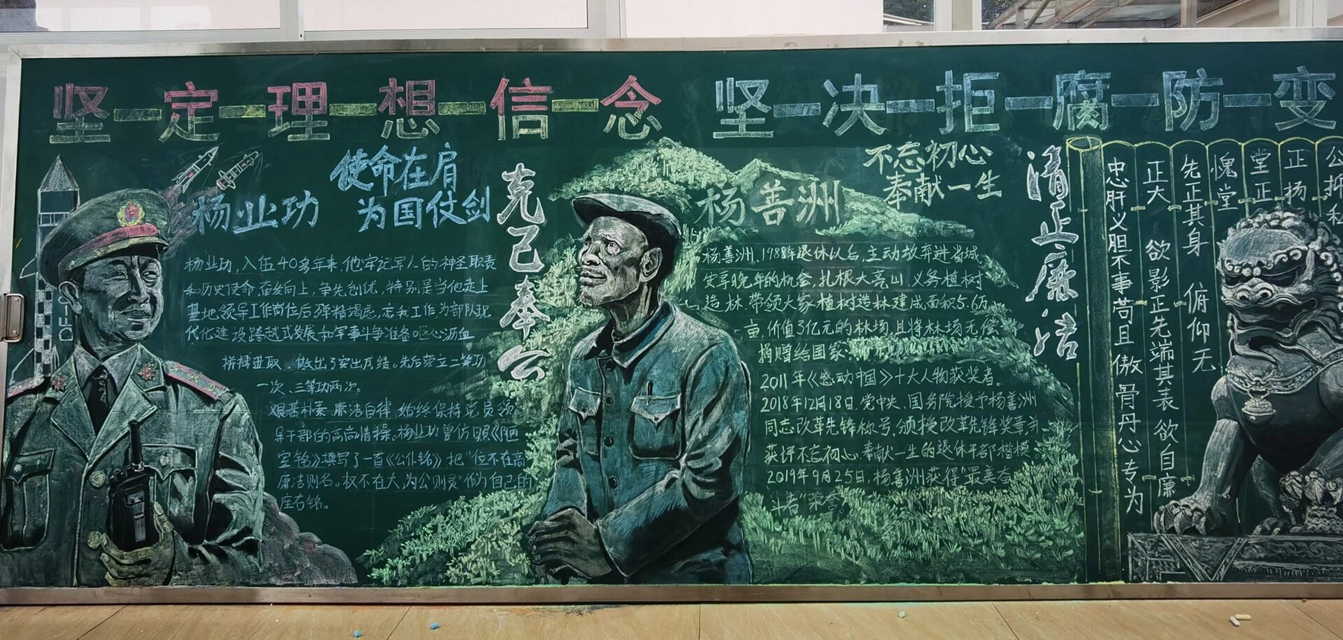 部队黑板报 在部队里画的感觉比较好的黑板报和大家分享一下