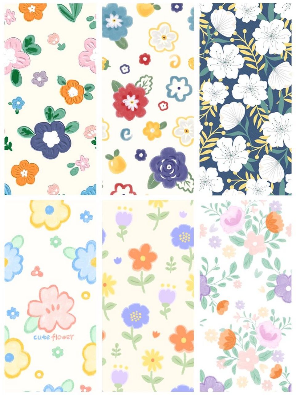 第11期 水彩 油画可爱花朵壁纸插画9595 花型 | 图案设计 可约稿