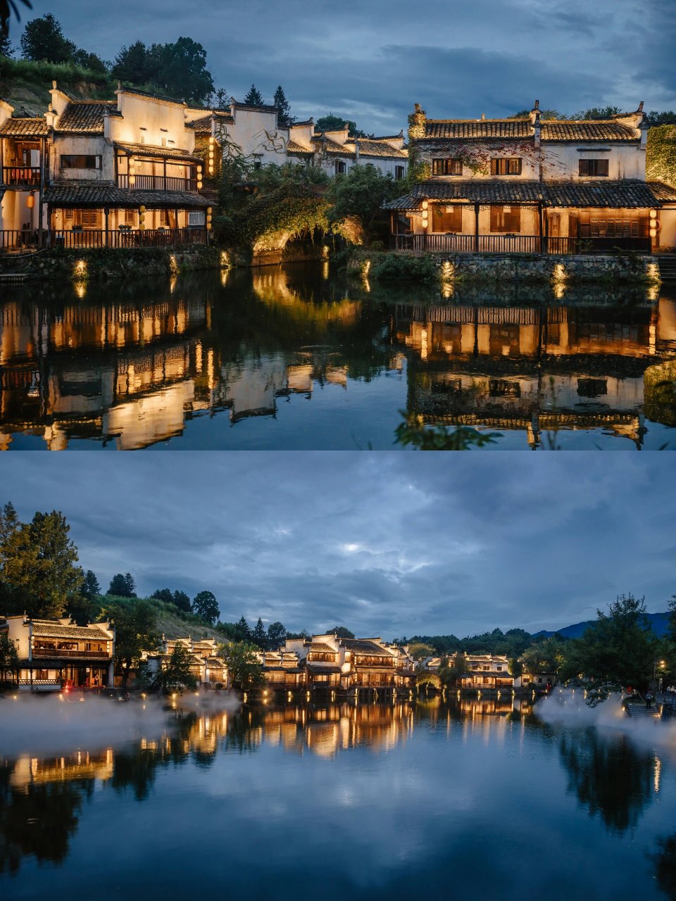 黄山宏村夜景图片