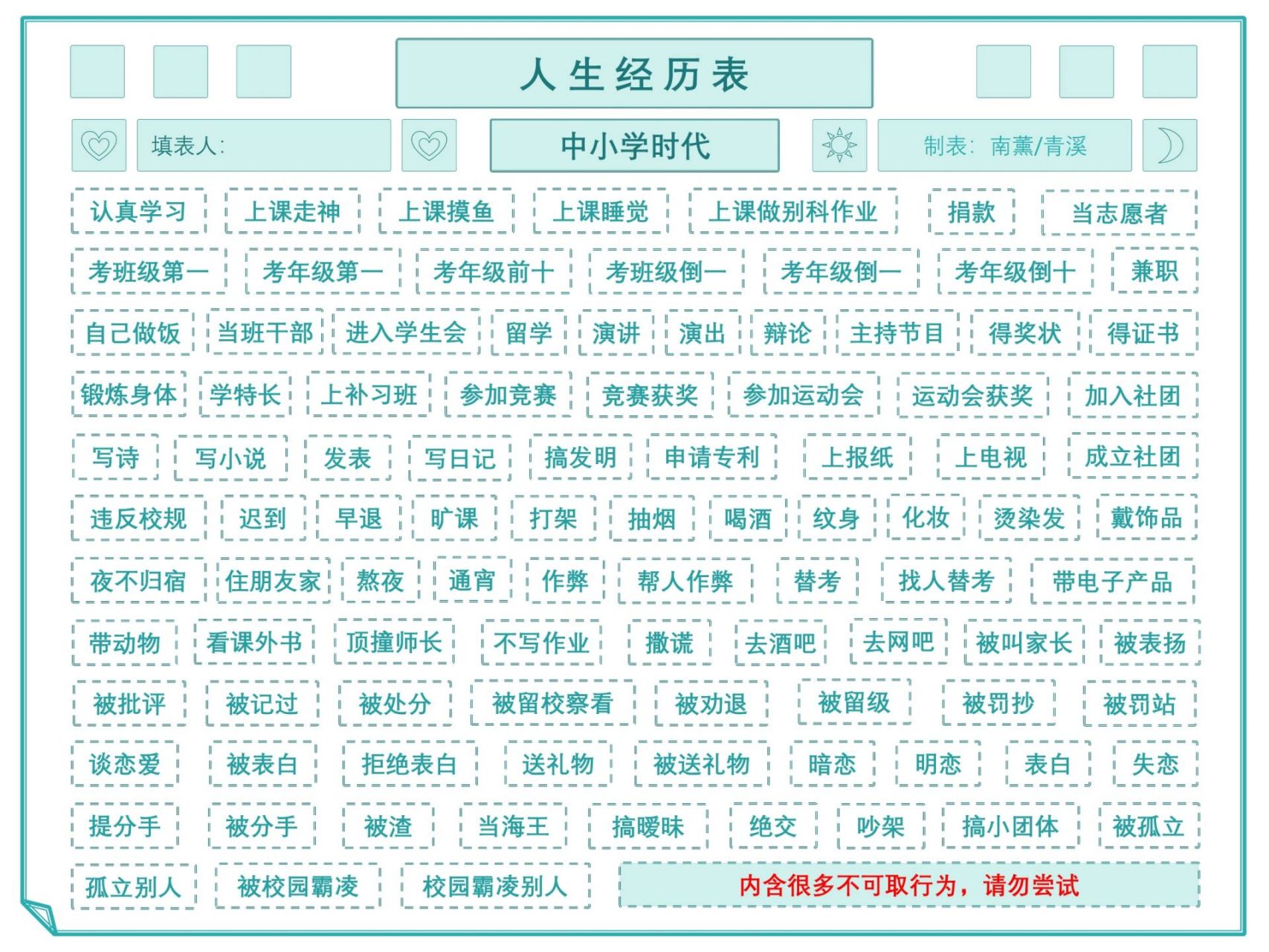 人生时间表格看哭图片