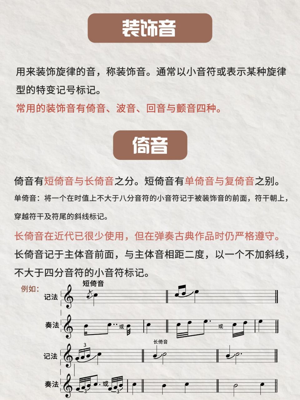 乐理装饰音大全图片