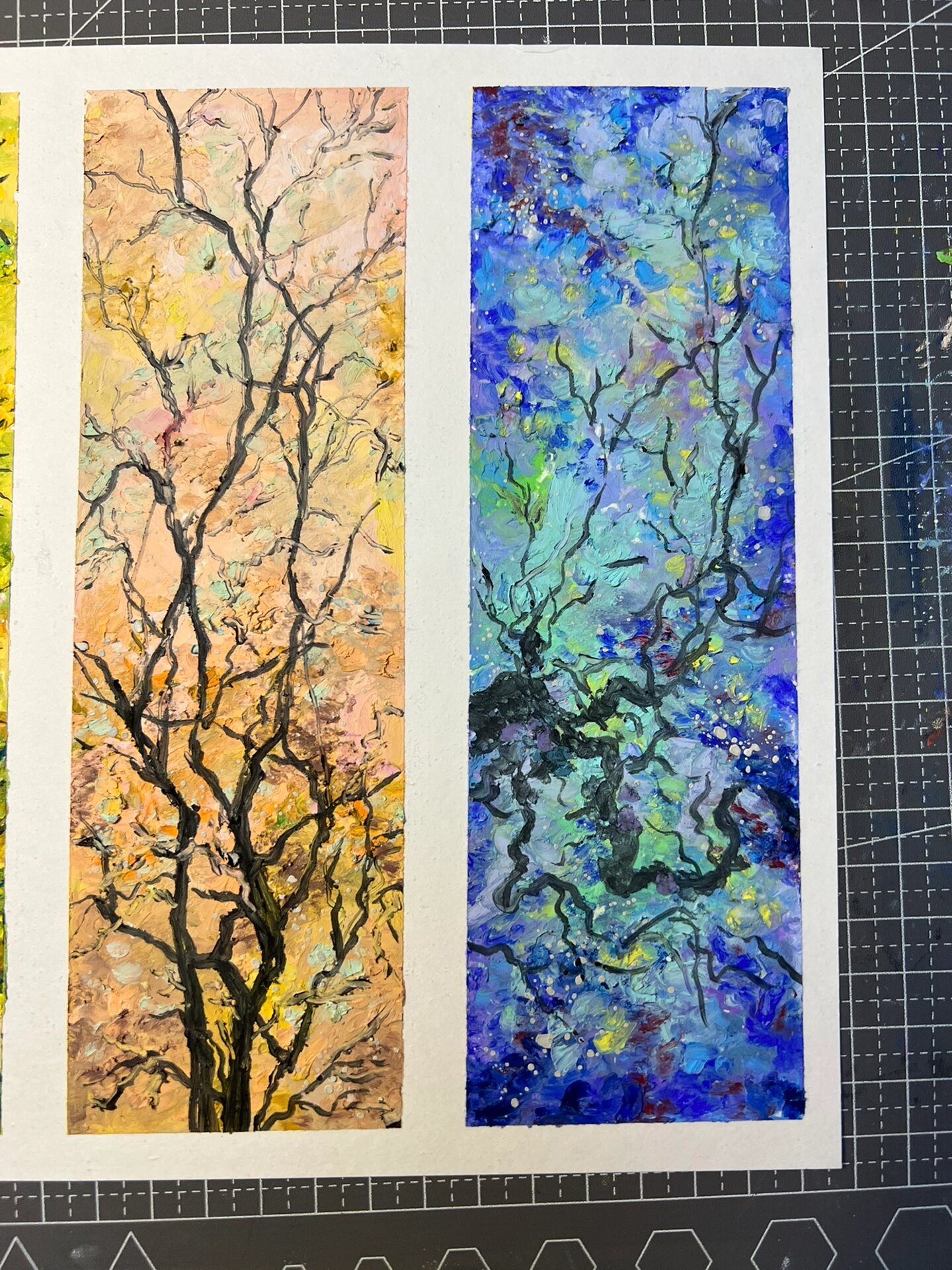 油画棒|春夏秋冬·四季系列 每一根树枝,都是对"生命自己会寻找出路"