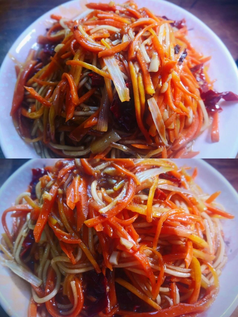 09吸饱汤汁的胡萝卜炒粉条,有点费米饭 06准备食材 胡萝卜一根