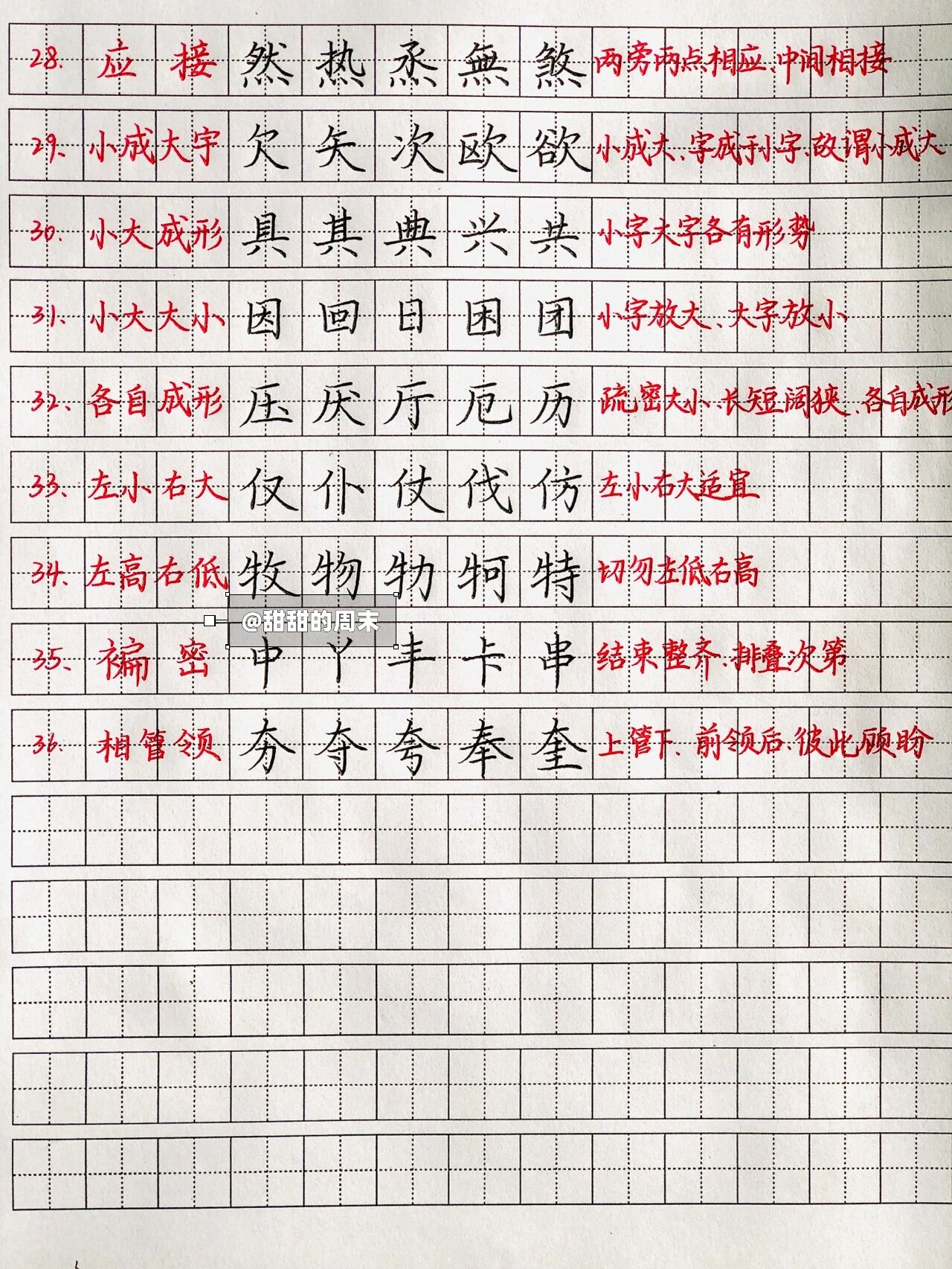 欧阳询结字36法图片