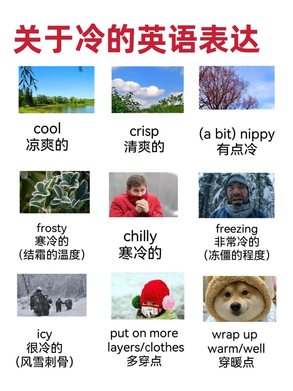 day190:关于冷的英语表达