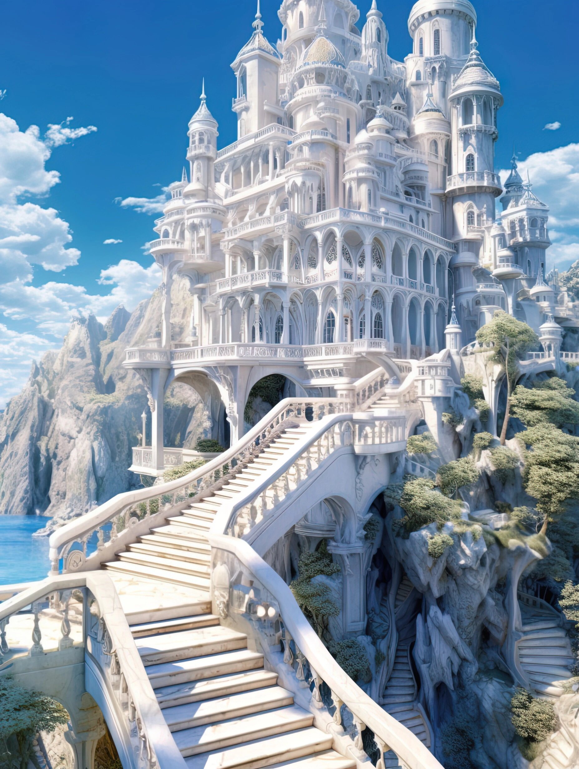 海边的绝美宫殿城堡🏰你要哪座⁉️ 360°绝美海景,梦幻白色