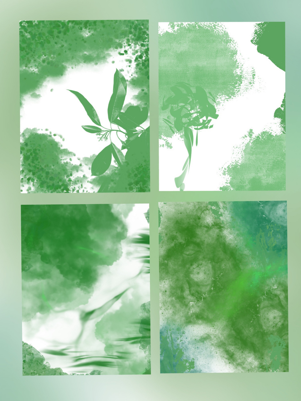 自制可商用底图/纯排封面底图 好喜欢绿色捏!