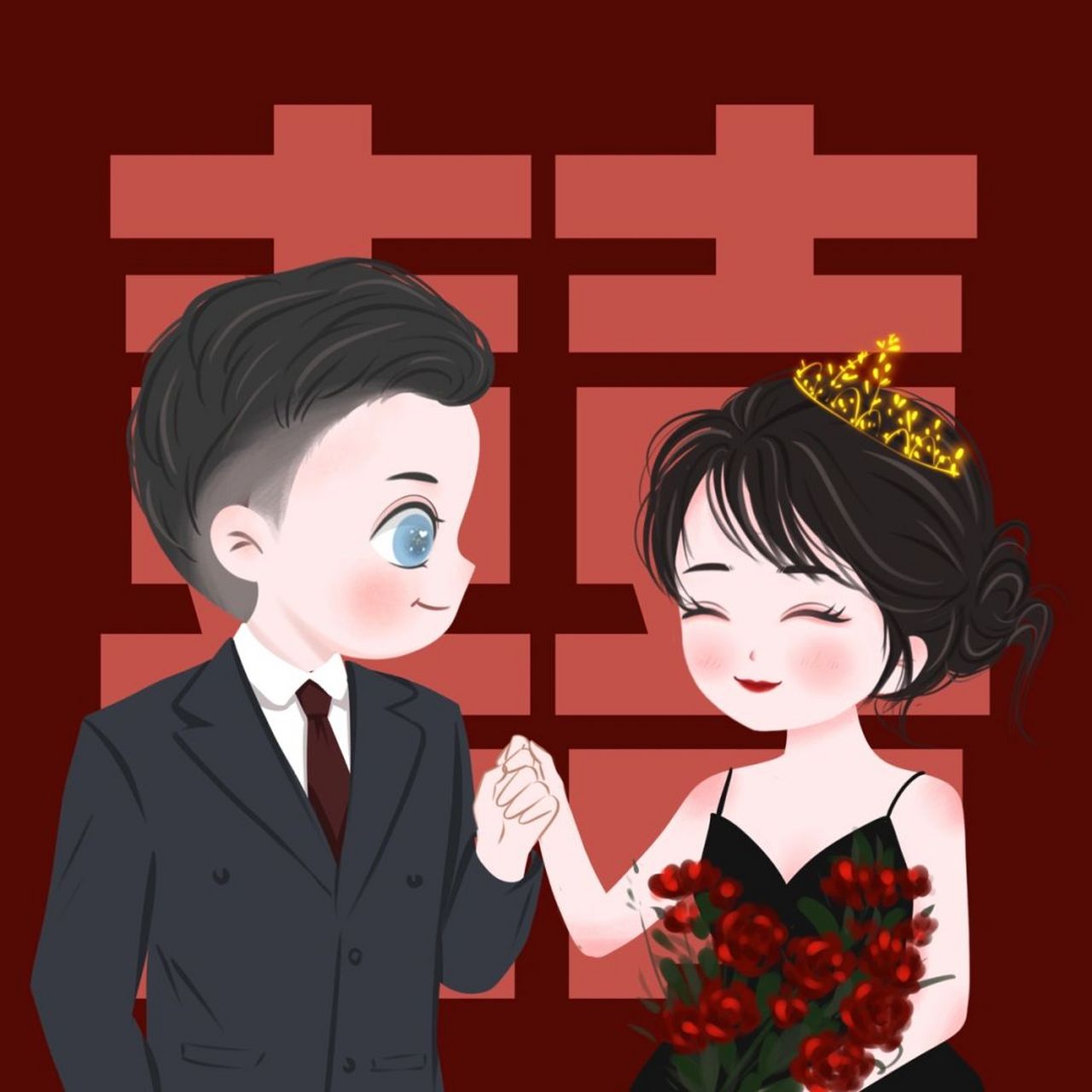 小姐姐约的婚纱照q版头像,实在太可爱了 萌系q版婚纱头像#婚纱头像