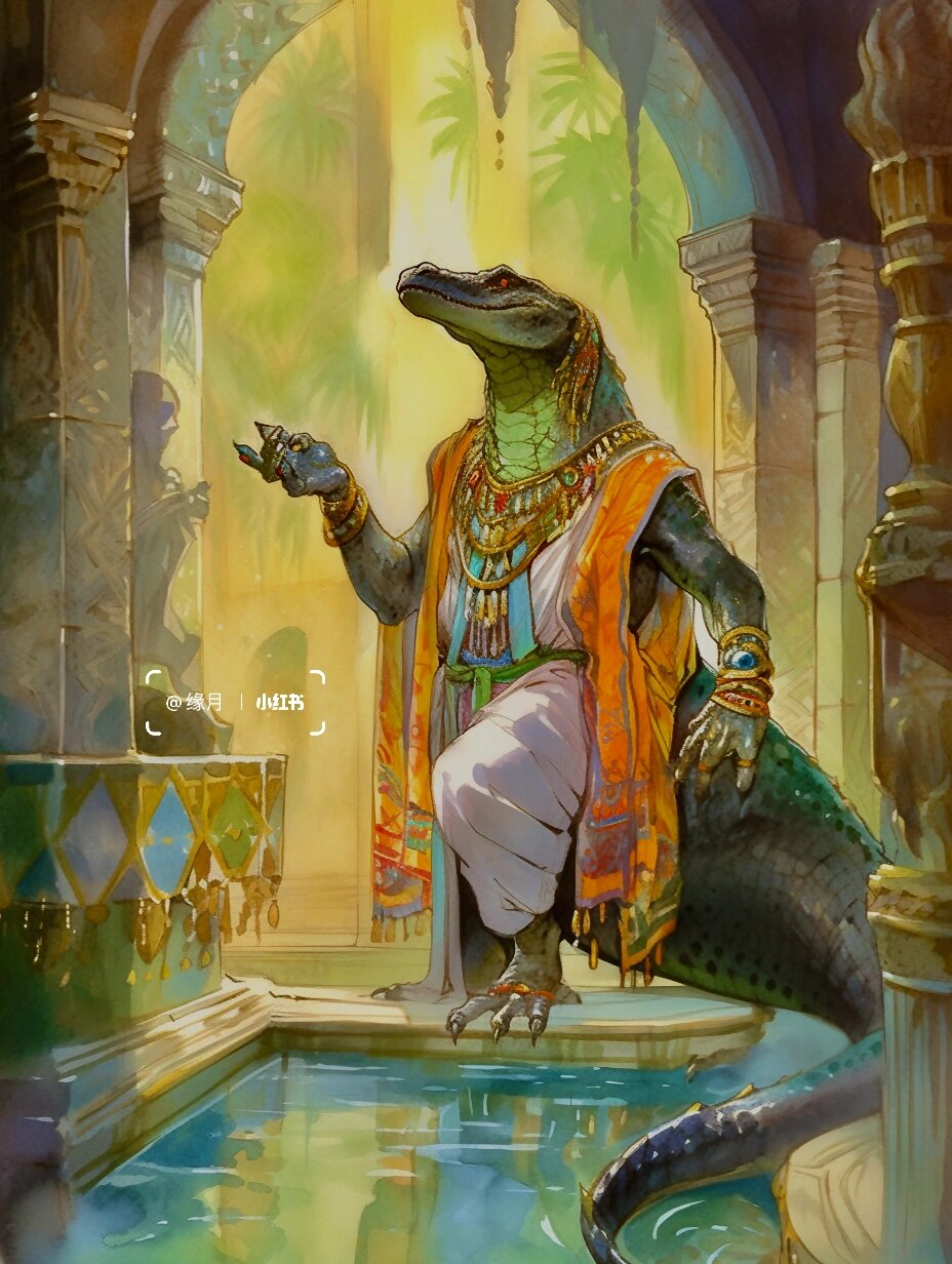 人物设计:古埃及神话·鳄神索贝克 "索贝克体现了尼罗河的创造力.