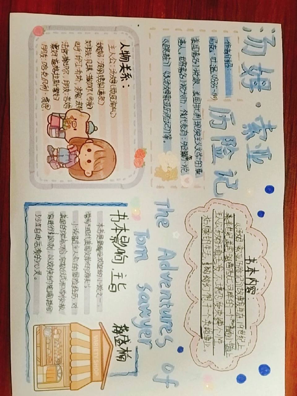 《汤姆索亚历险记》手抄报 笔记灵感