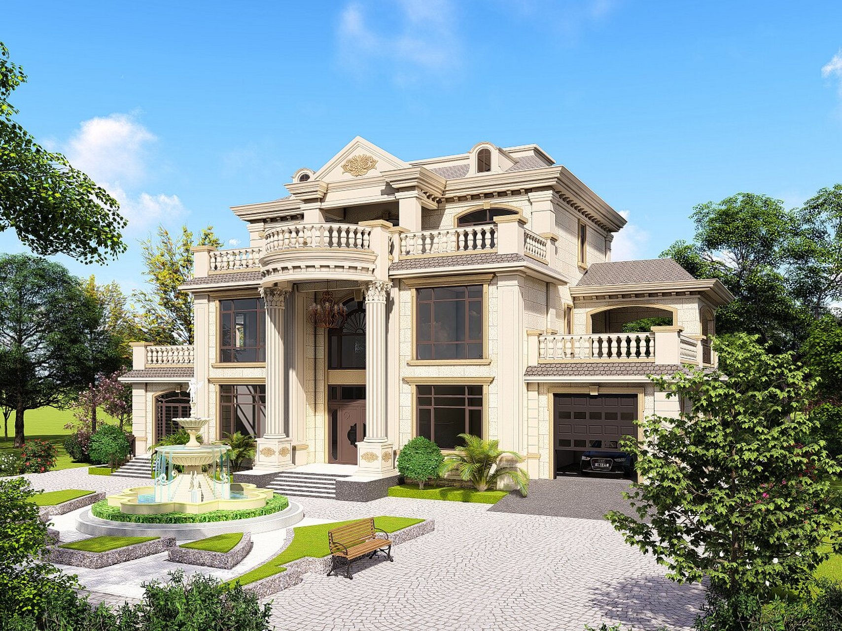 大面宽多功能三层法式别墅(附平面图) 项目概况: 项目地址:湖北十堰