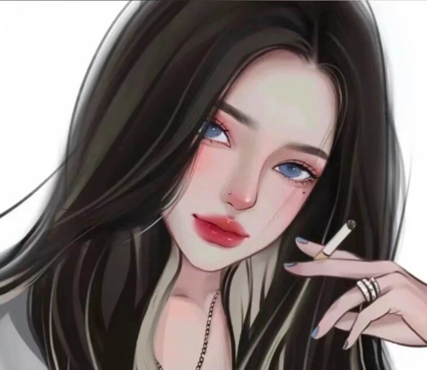 女生吸烟头像