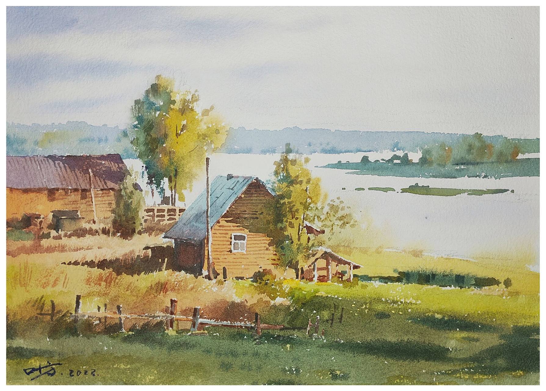 田园诗意 【叶方水彩】感谢画友元妮提供素材