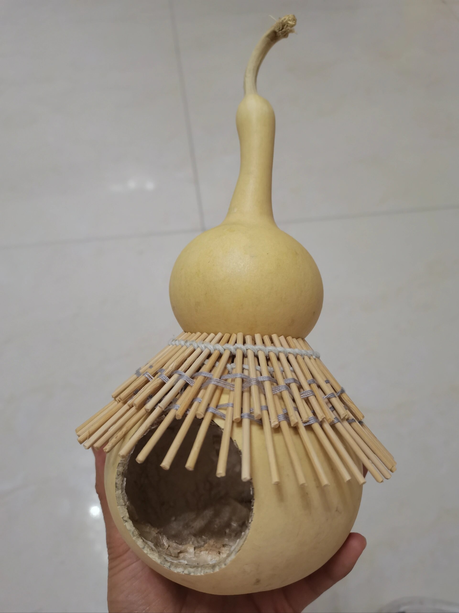 葫芦做的鸟窝 好像还缺点什么.